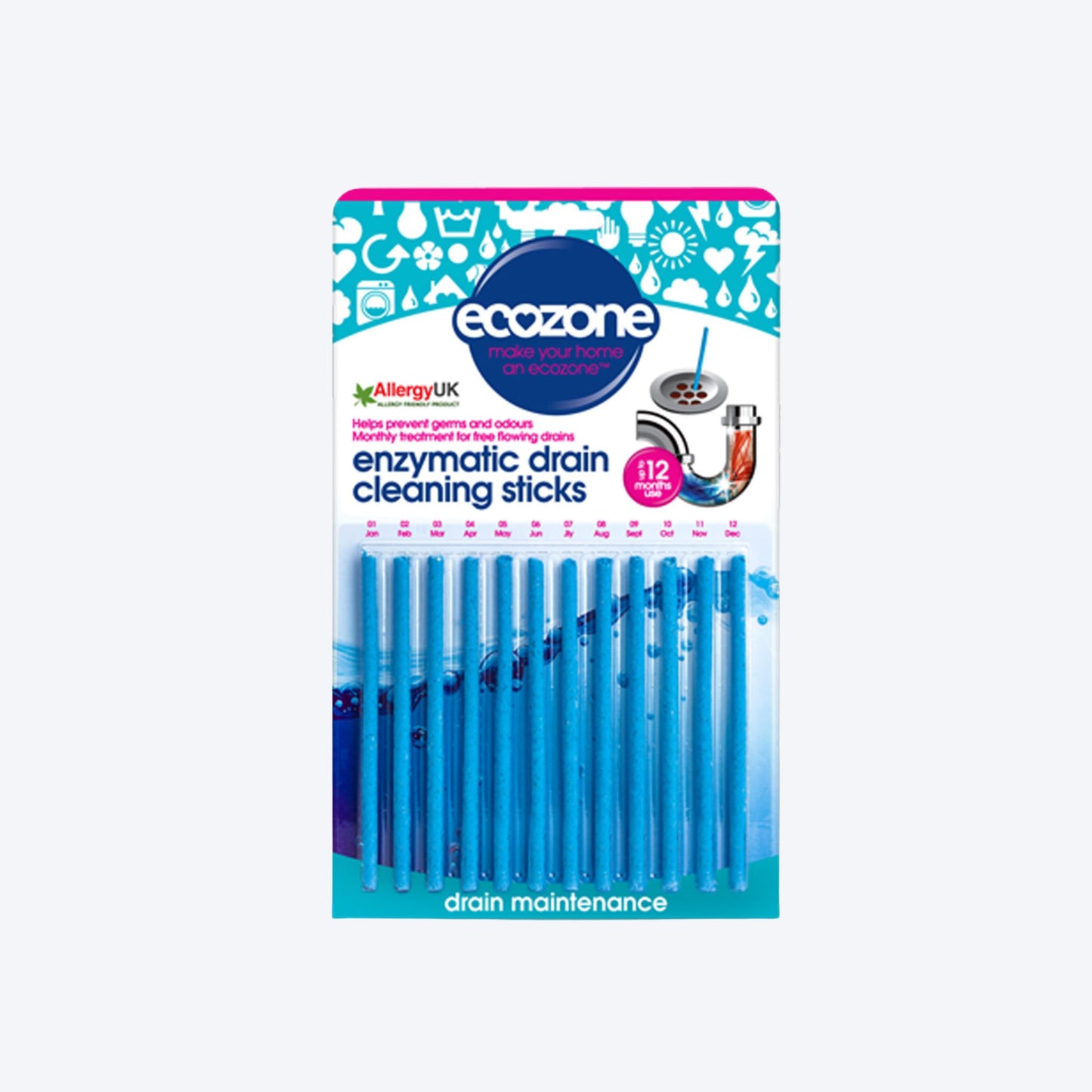 Ecozone Drain Cleaning Sticks (12 months of care)