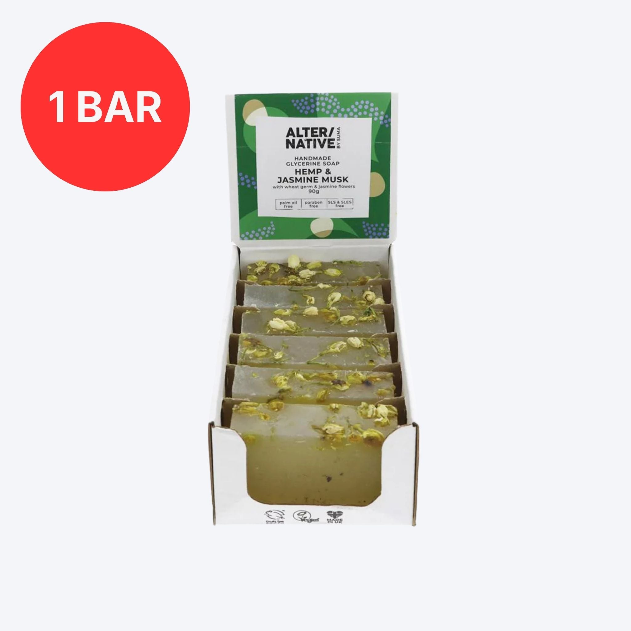 Alter / Native By Suma Handmade Hemp & Jasmine Musk Soap Bar 90g