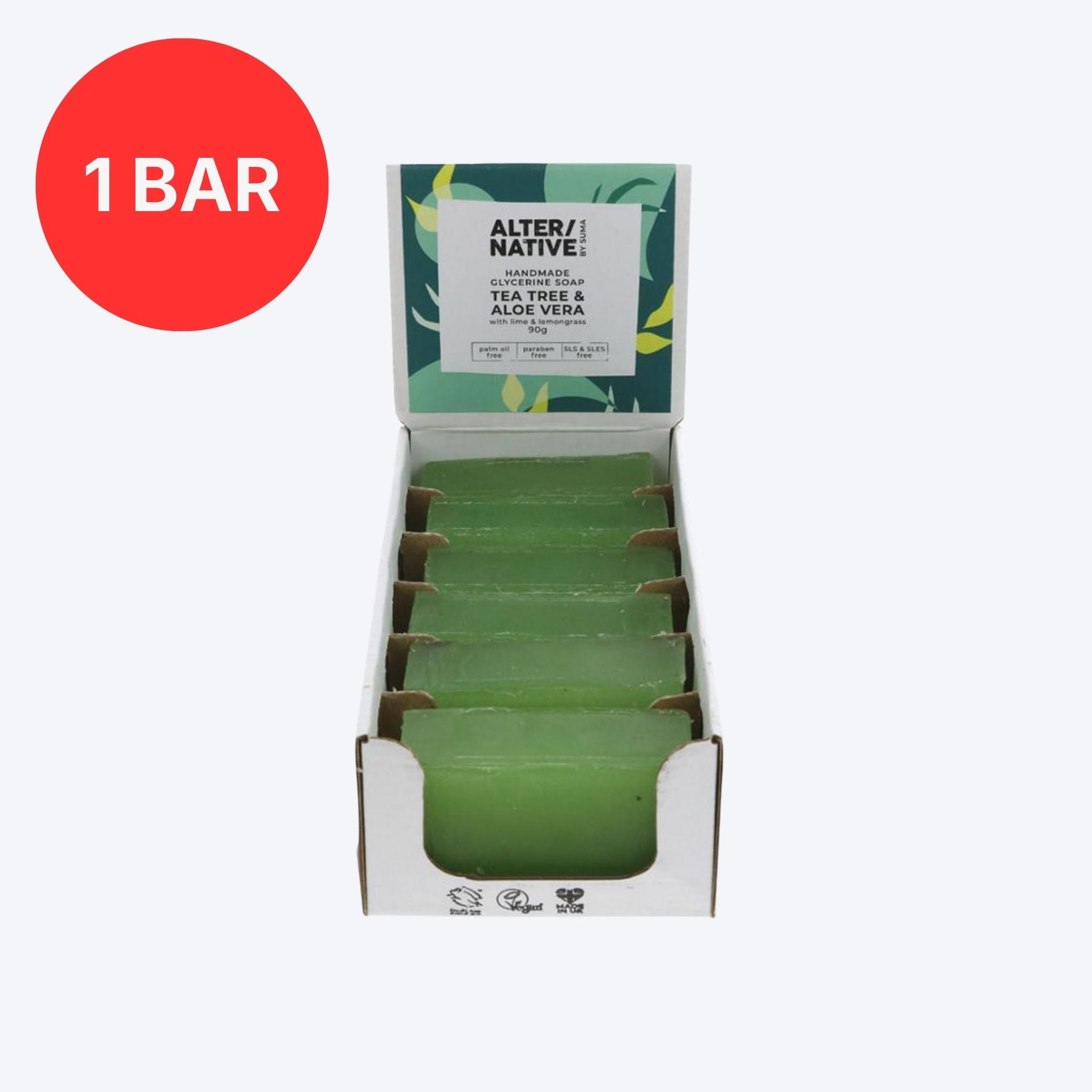 Alter / Native By Suma Handmade Tea Tree & Aloe Vera Soap Bar 90g