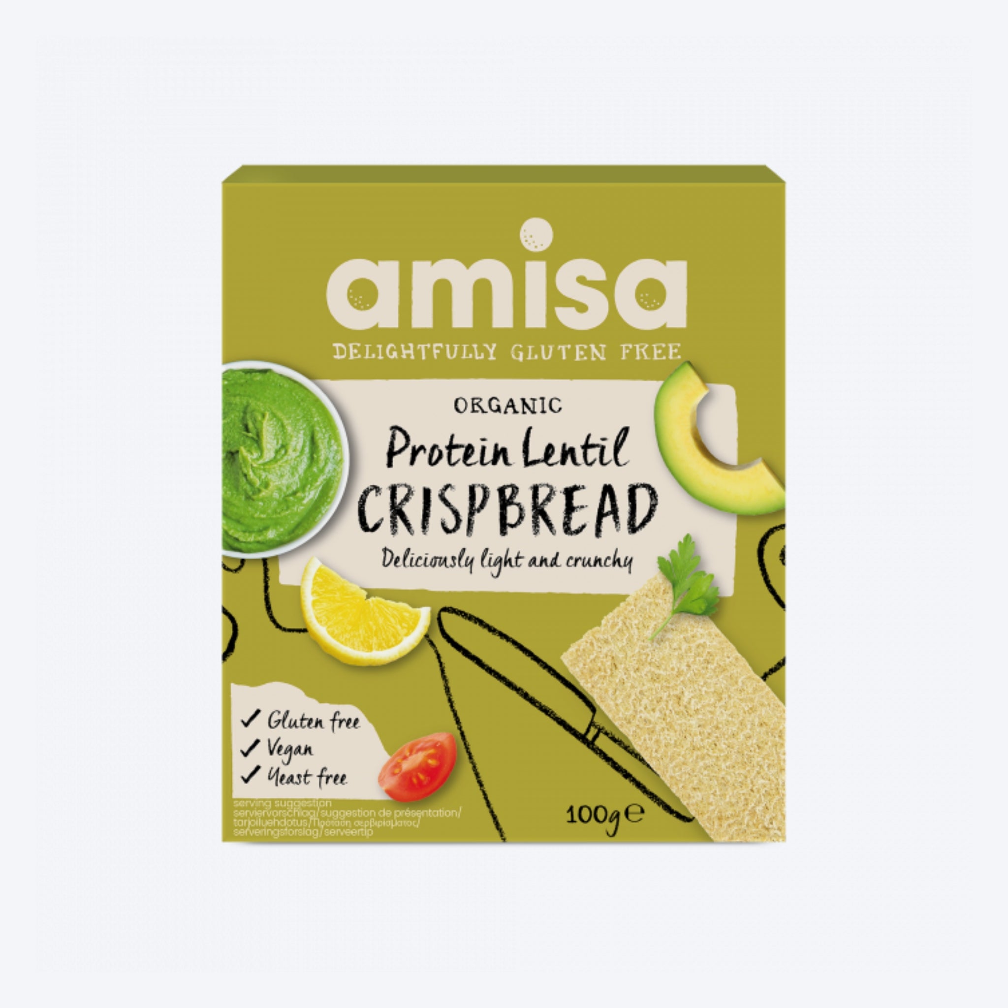 Amisa Organic Protein Lentil Crispbread 100g