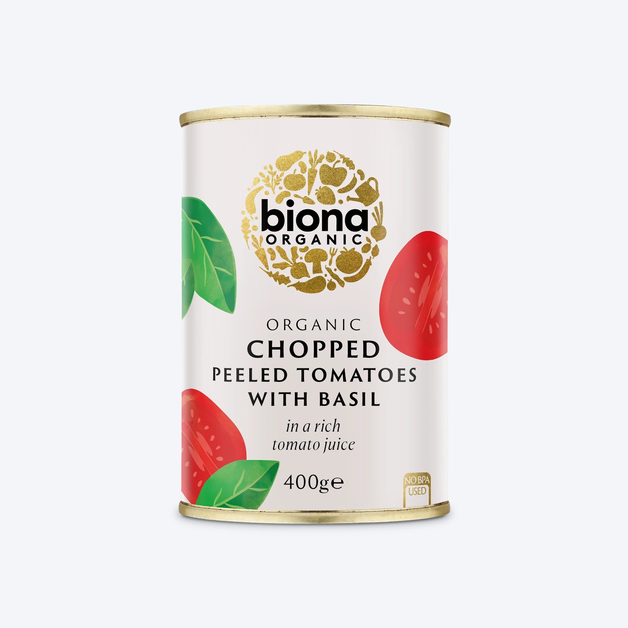 Biona Organic Italian Chopped Tomatoes With Basil 400g