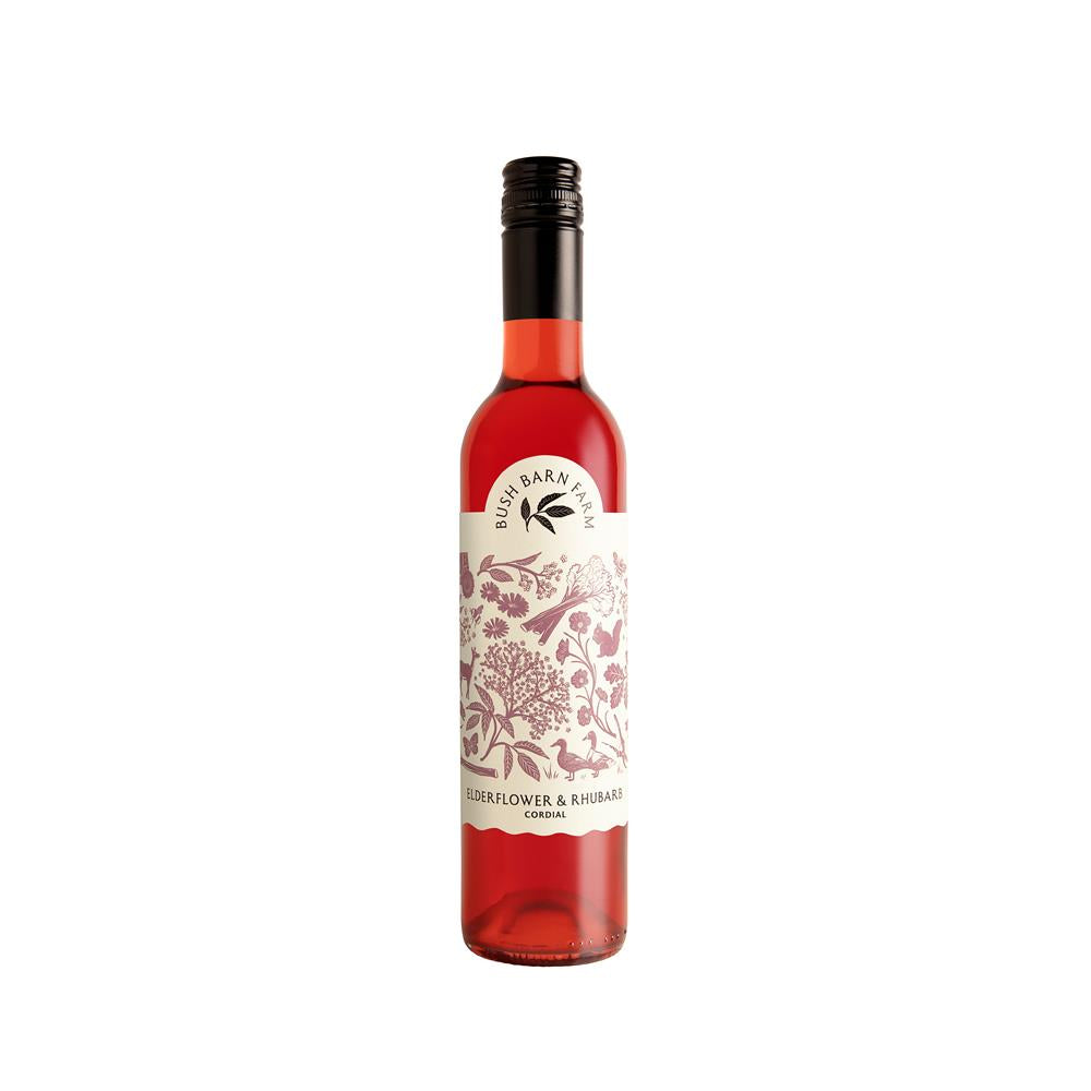 Bush Barn Elderflower and Rhubarb Cordial 500ml
