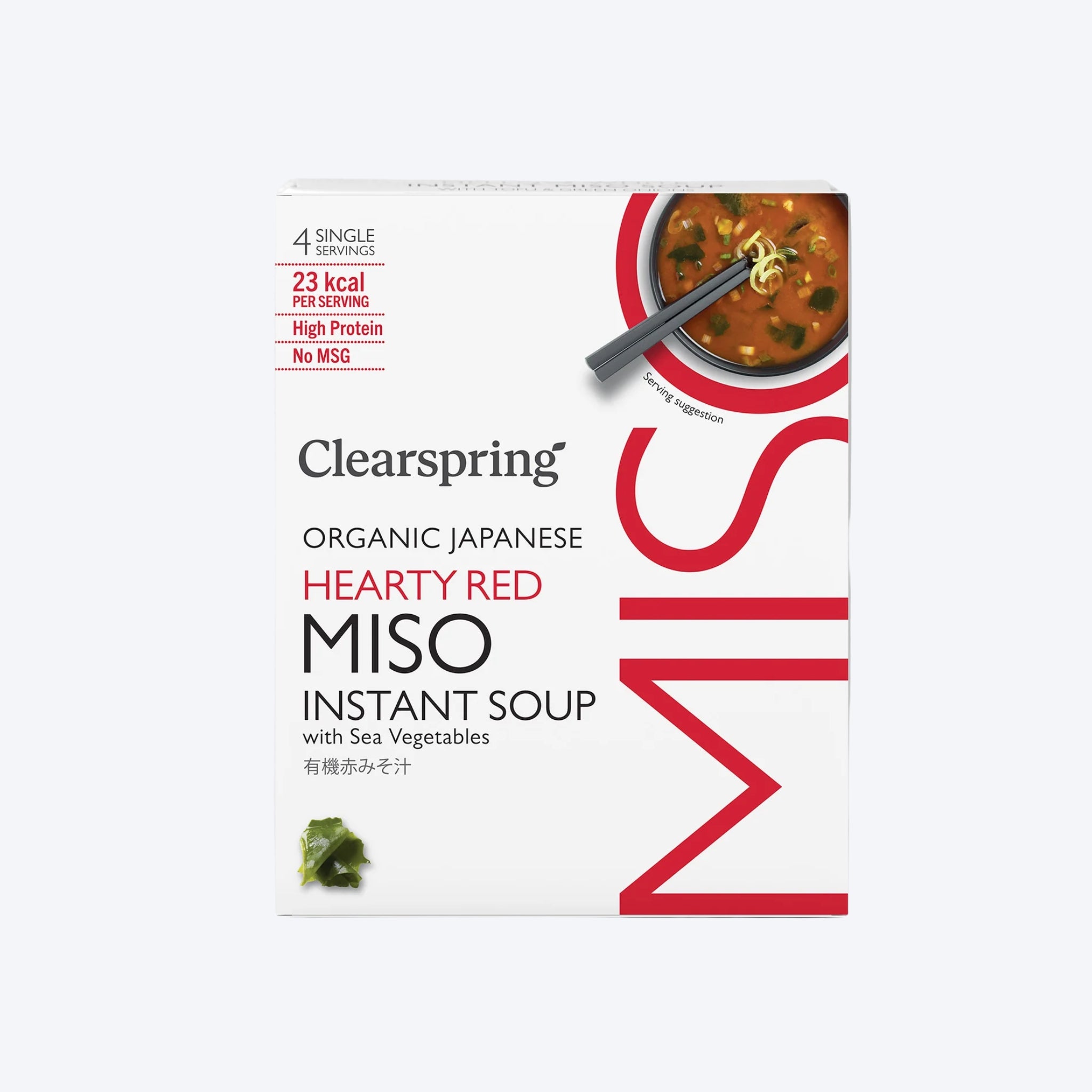 Clearspring Organic Japanese Instant Hearty Red Miso Soup x4 32g