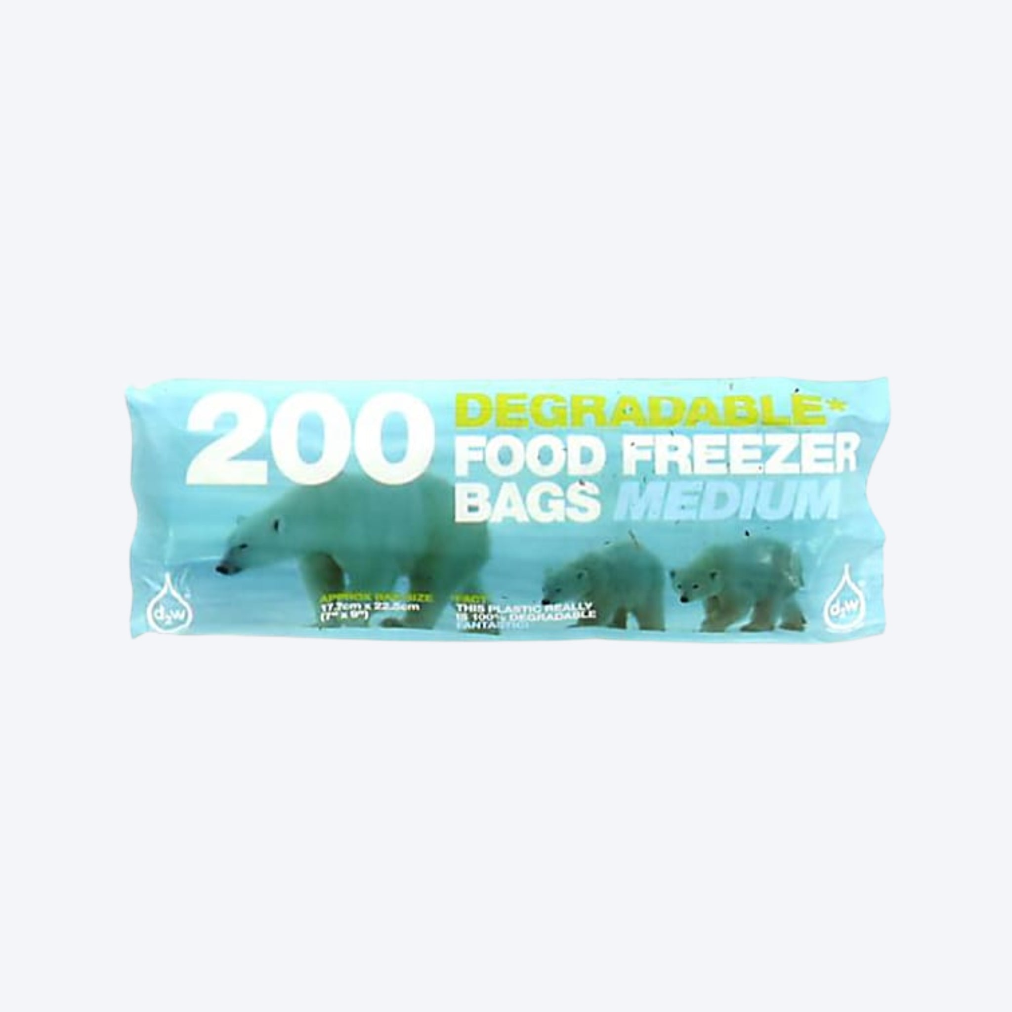 D2W Degradable Food Freezer Bags Medium x200