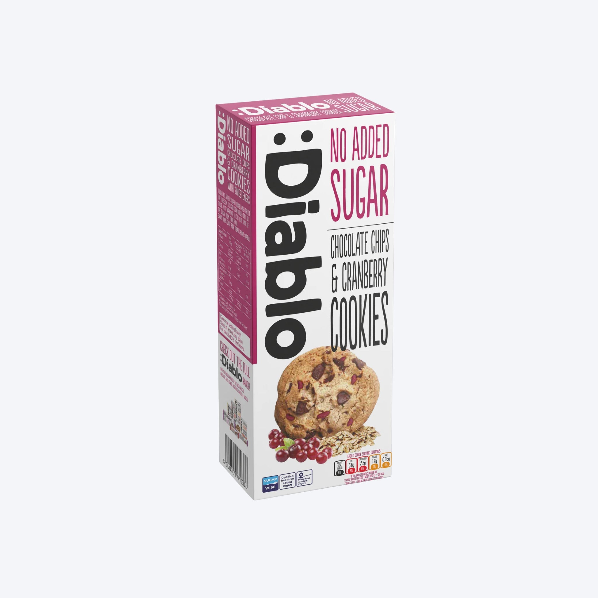 Diablo Sugar Free Chocolate Chip & Cranberry Cookies 135g