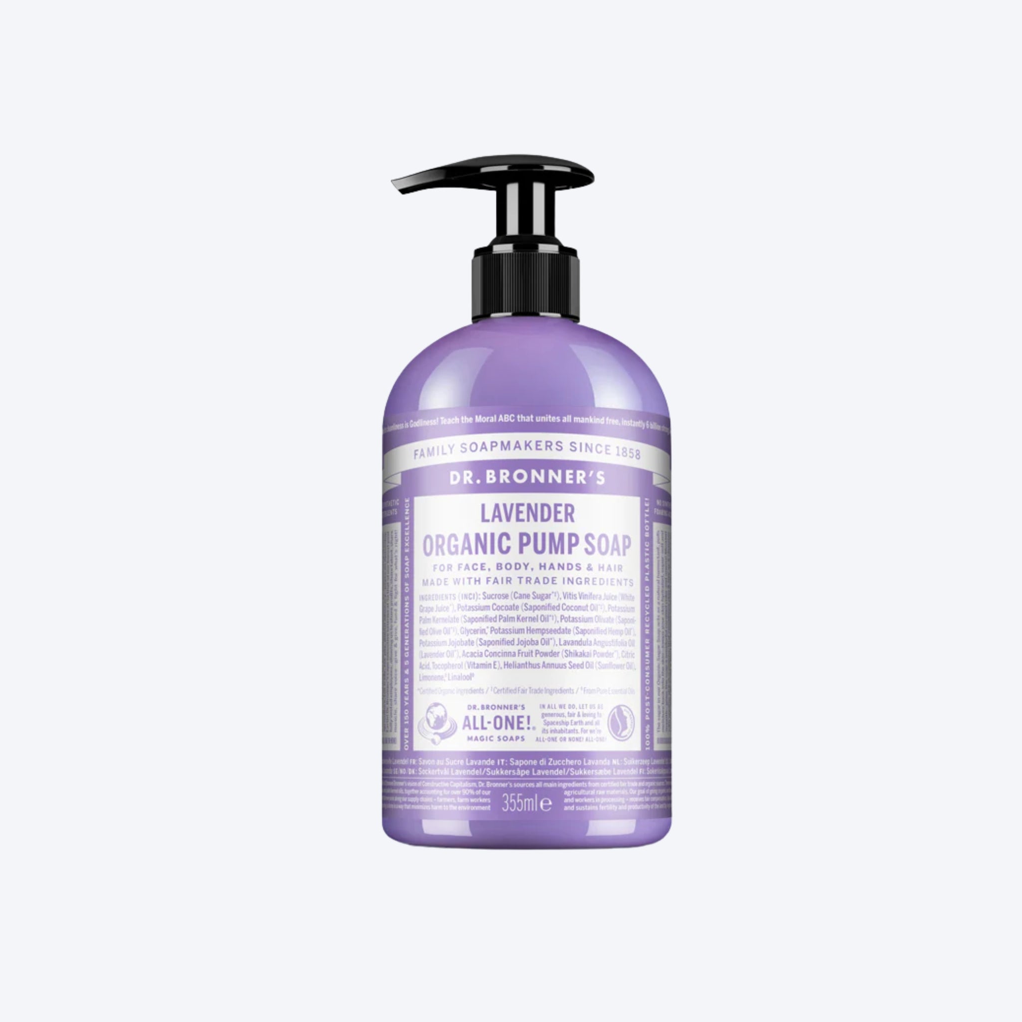 Dr Bronner's 4-In-1 Lavender Organic Pump Soap 355ml