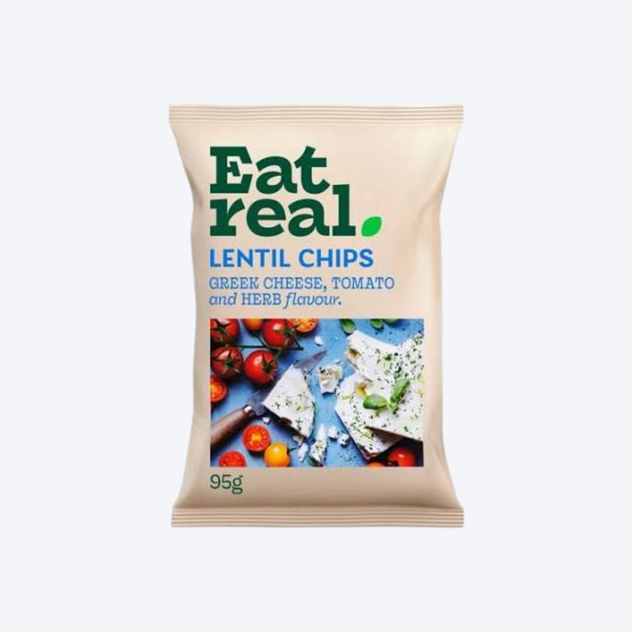 Eat Real Lentil Crisps Greek Cheese, Tomato & Herb 95g