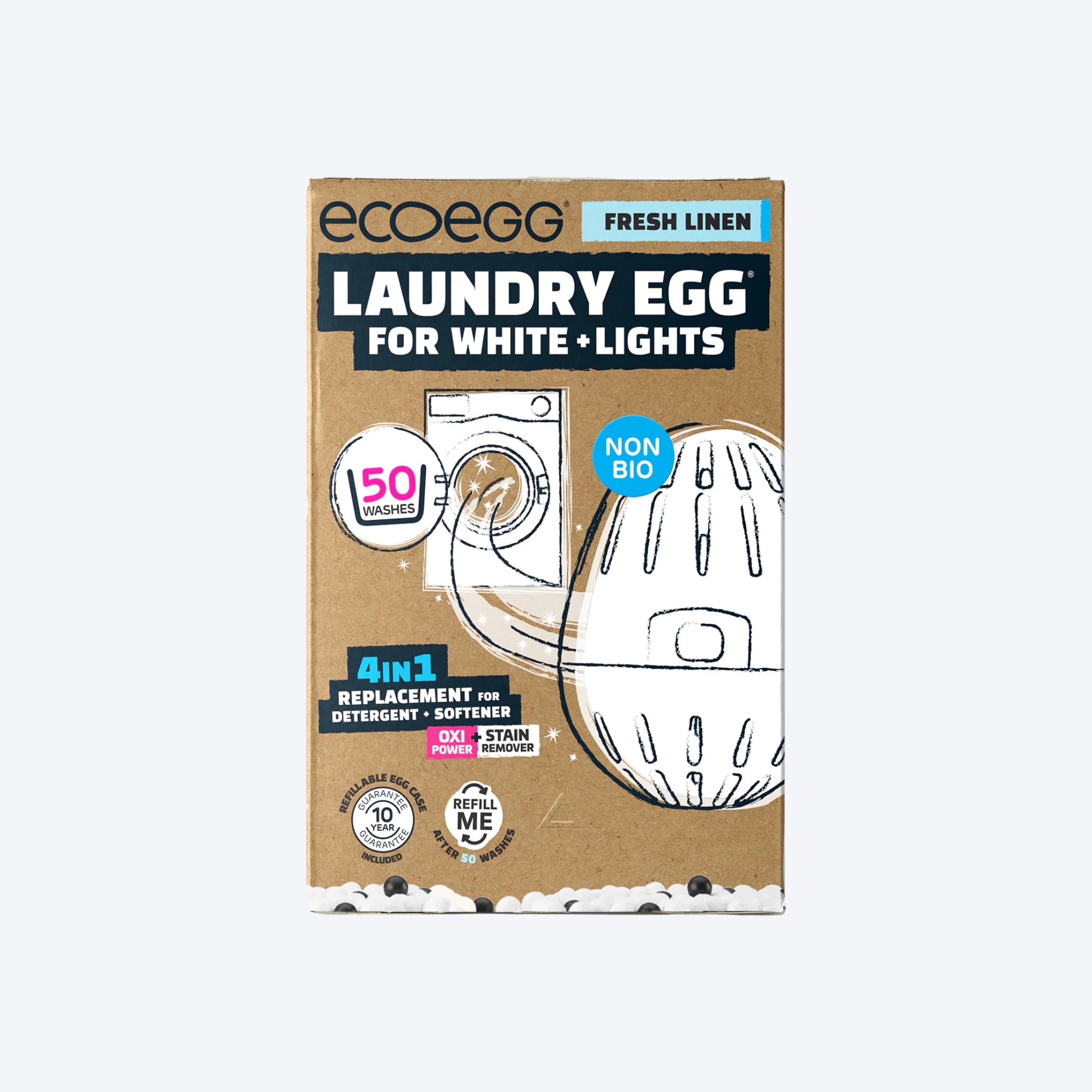 Eco Egg Laundry Egg x50 Washes - Fresh Linen For Whites & Lights