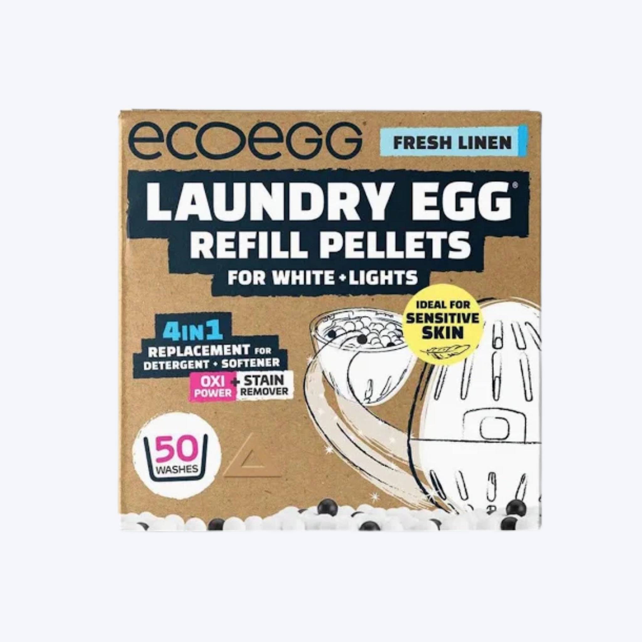 Eco Egg Laundry Egg x50 Washes Refill - Fresh Linen For Whites & Lights