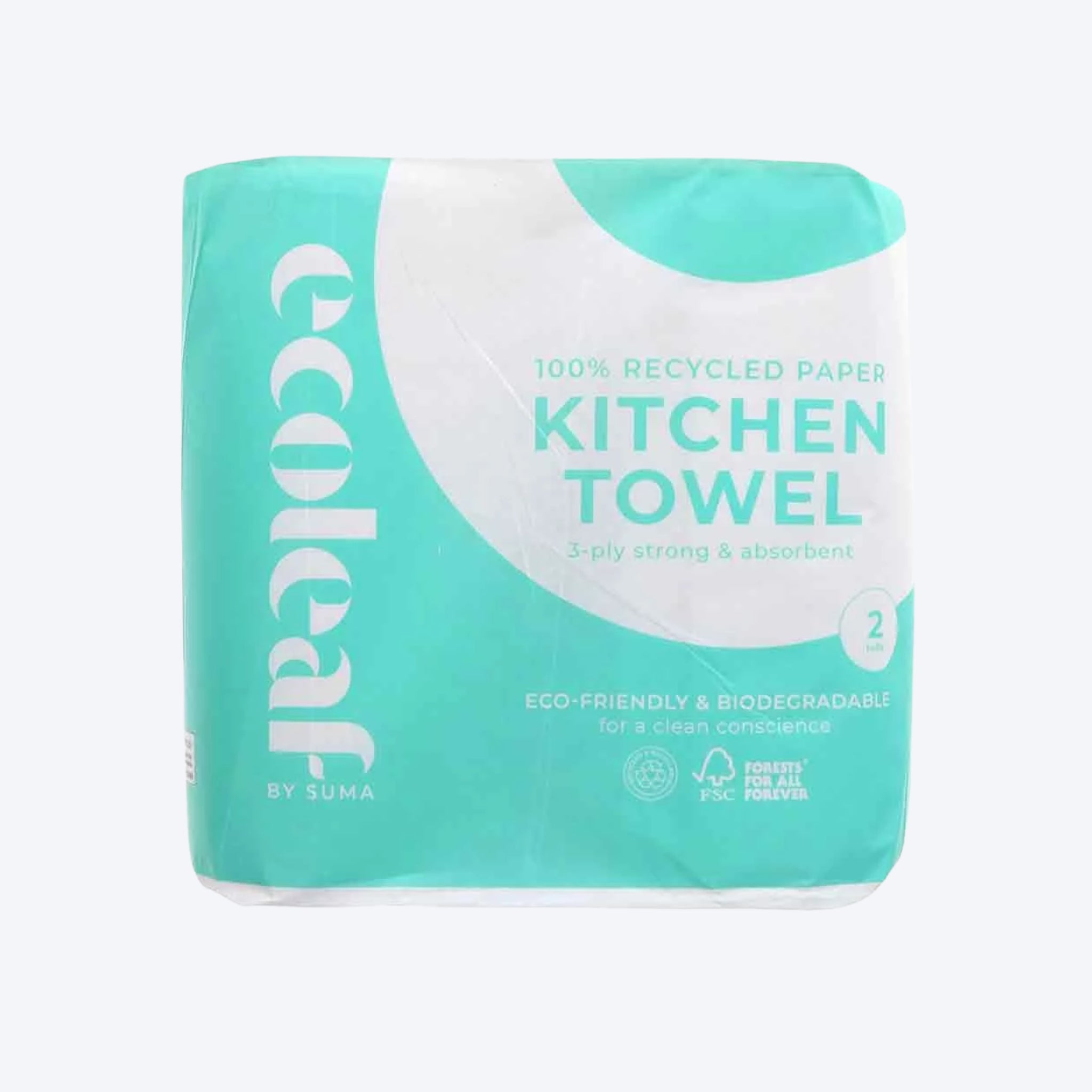 Ecoleaf 100% Recycled Paper Kitchen Roll x2 Pack