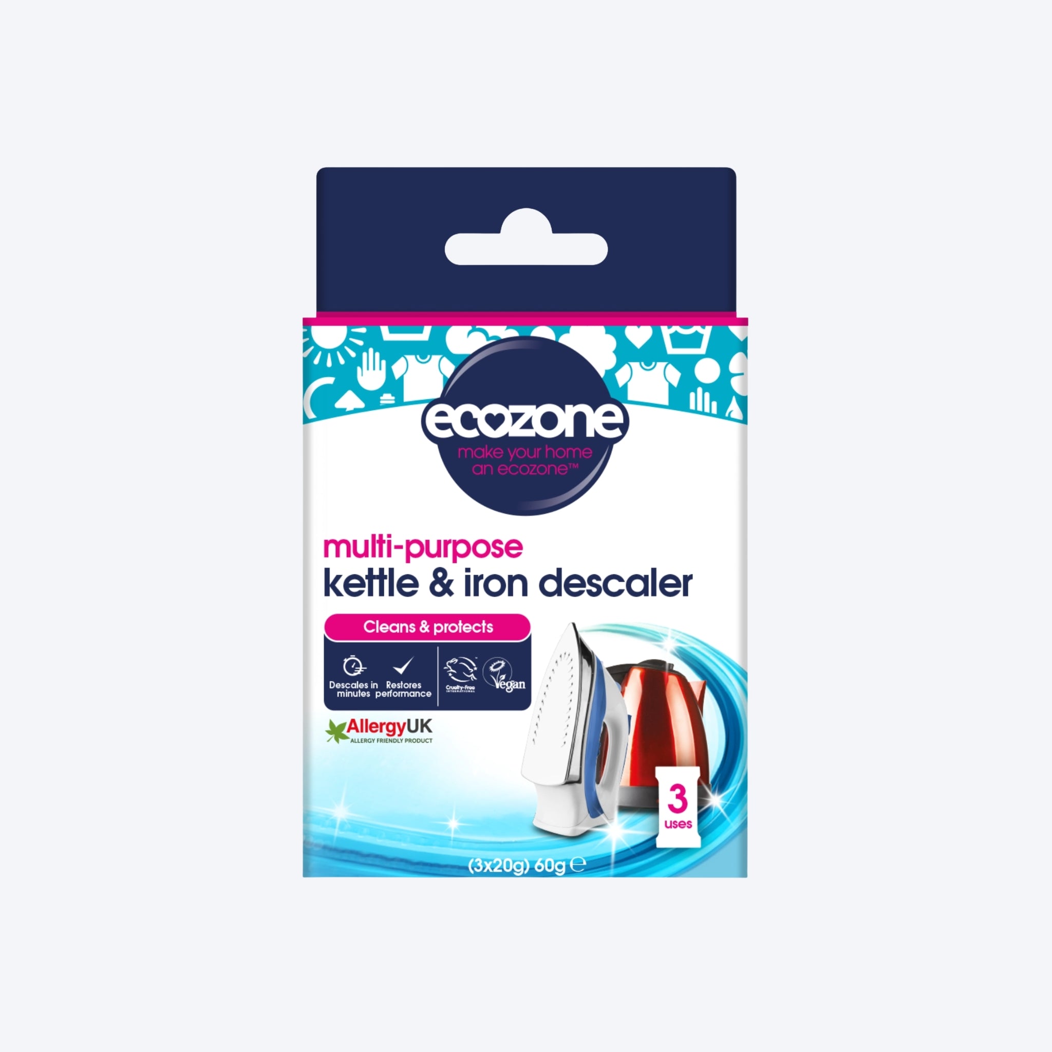 Ecozone Multi-Purpose Kettle & Iron Descaler x3