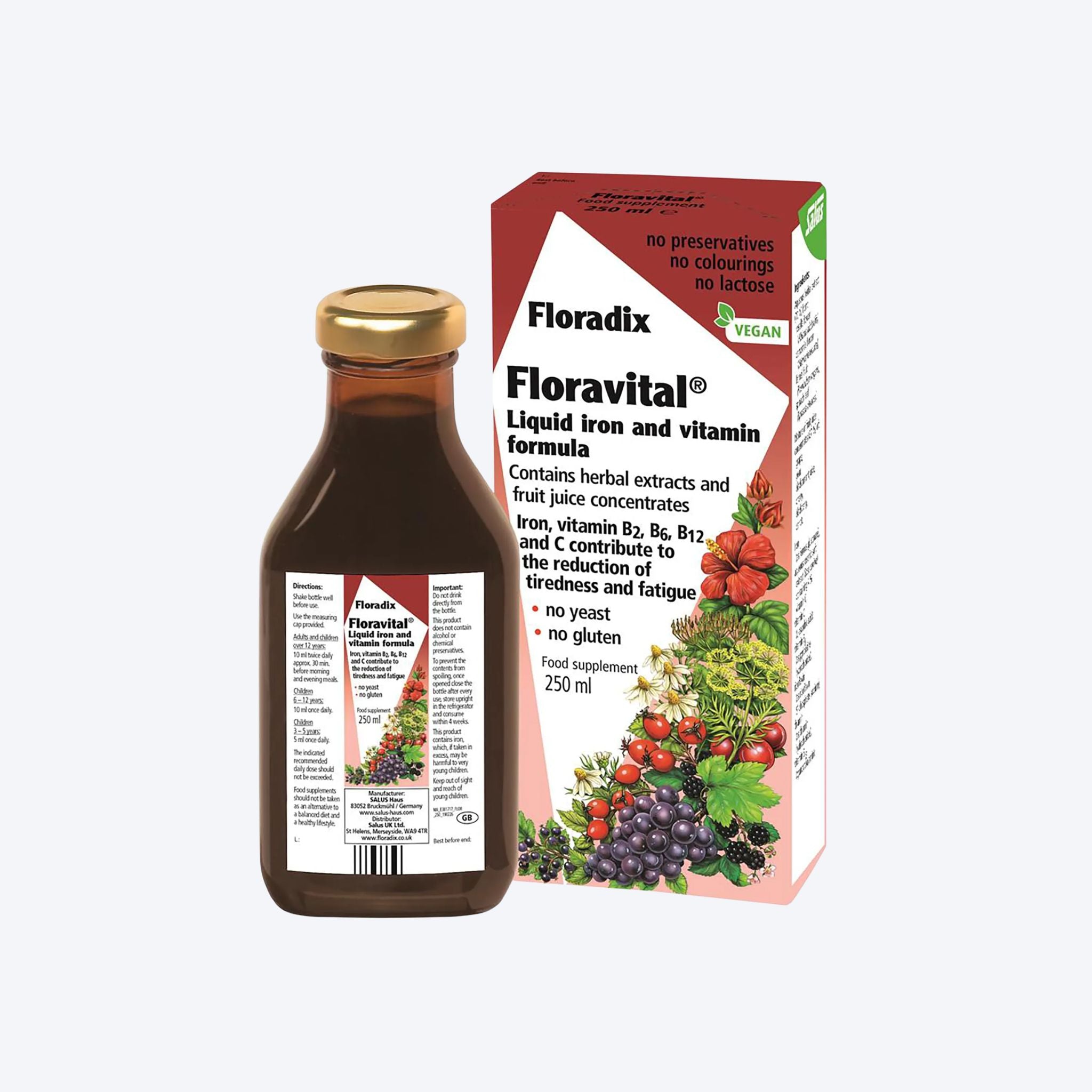 Floradix Liquid Iron and Vitamin Formula 250ml