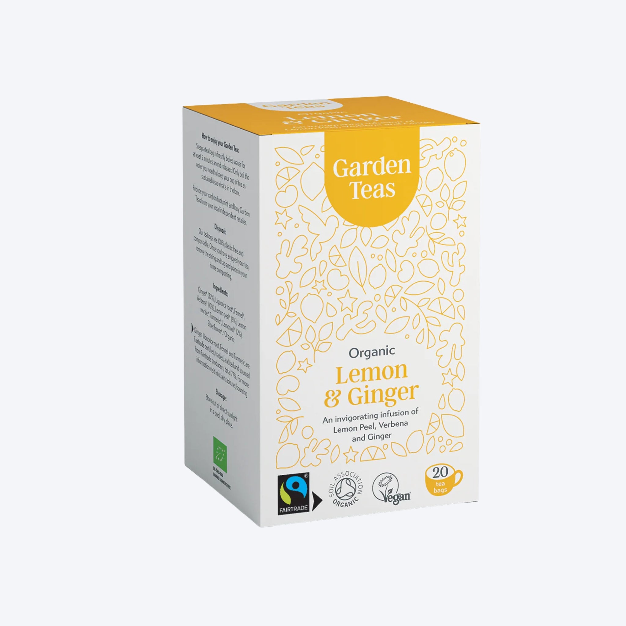 Garden Teas Organic Lemon and Ginger Infusions x20 Bags