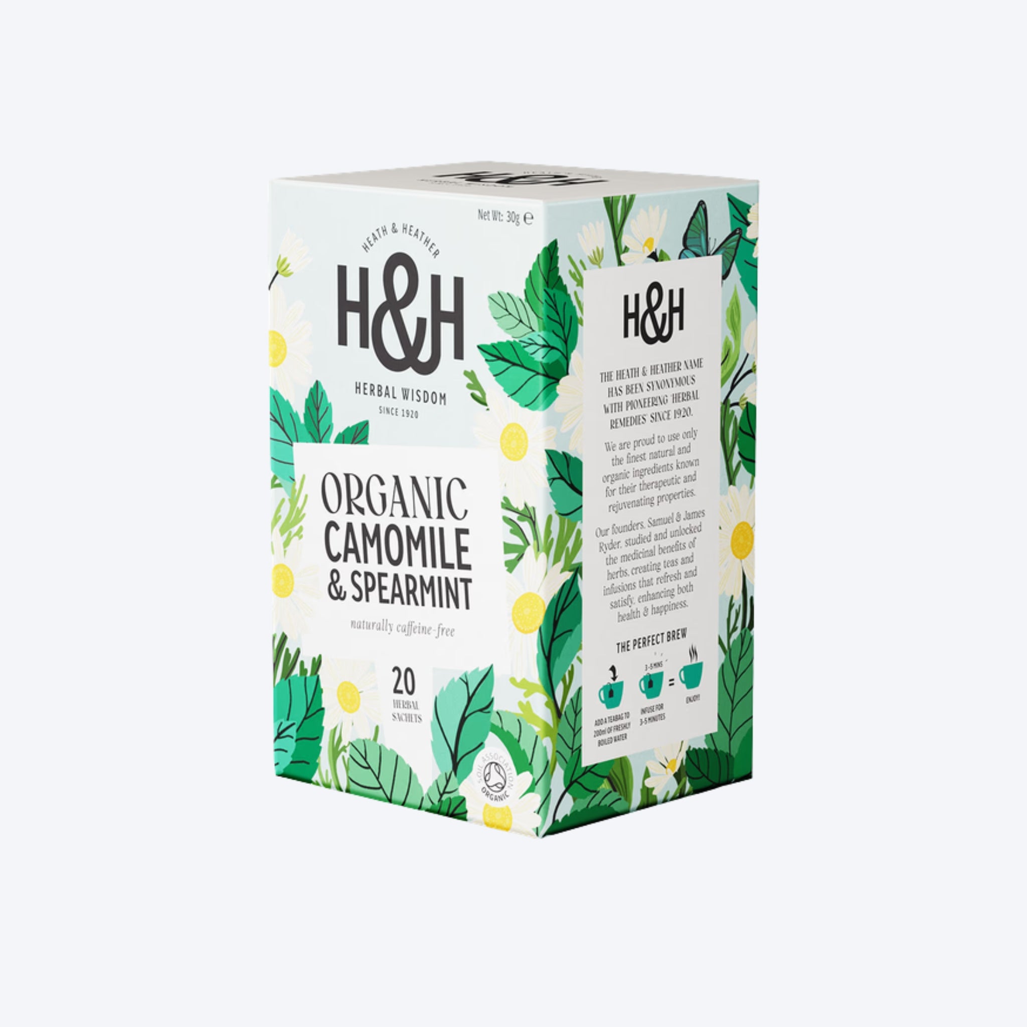 Heath & Heather Organic Chamomile & Spearmint x20 Teabags