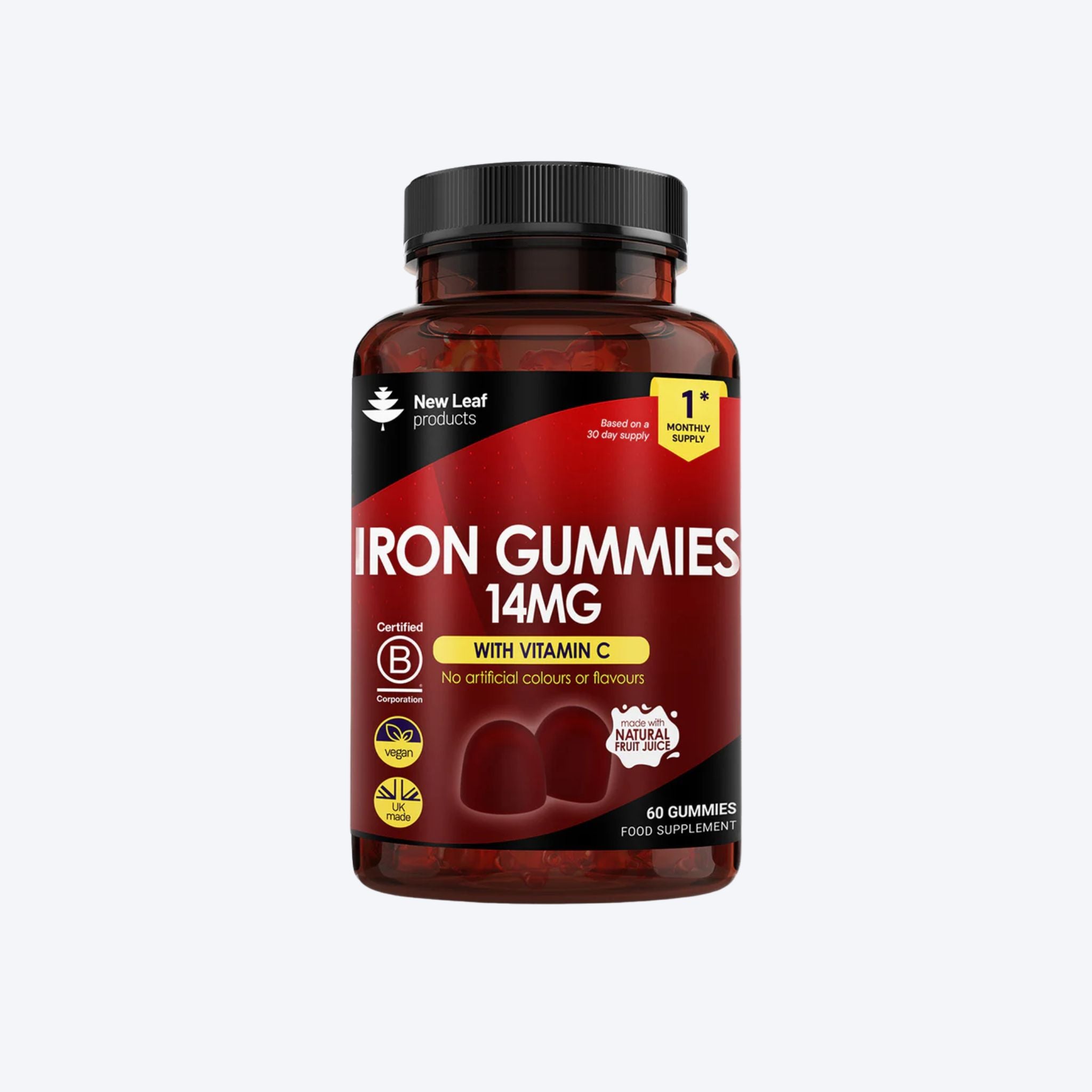 New Leaf Iron Gummies 14mg x60 Gummies