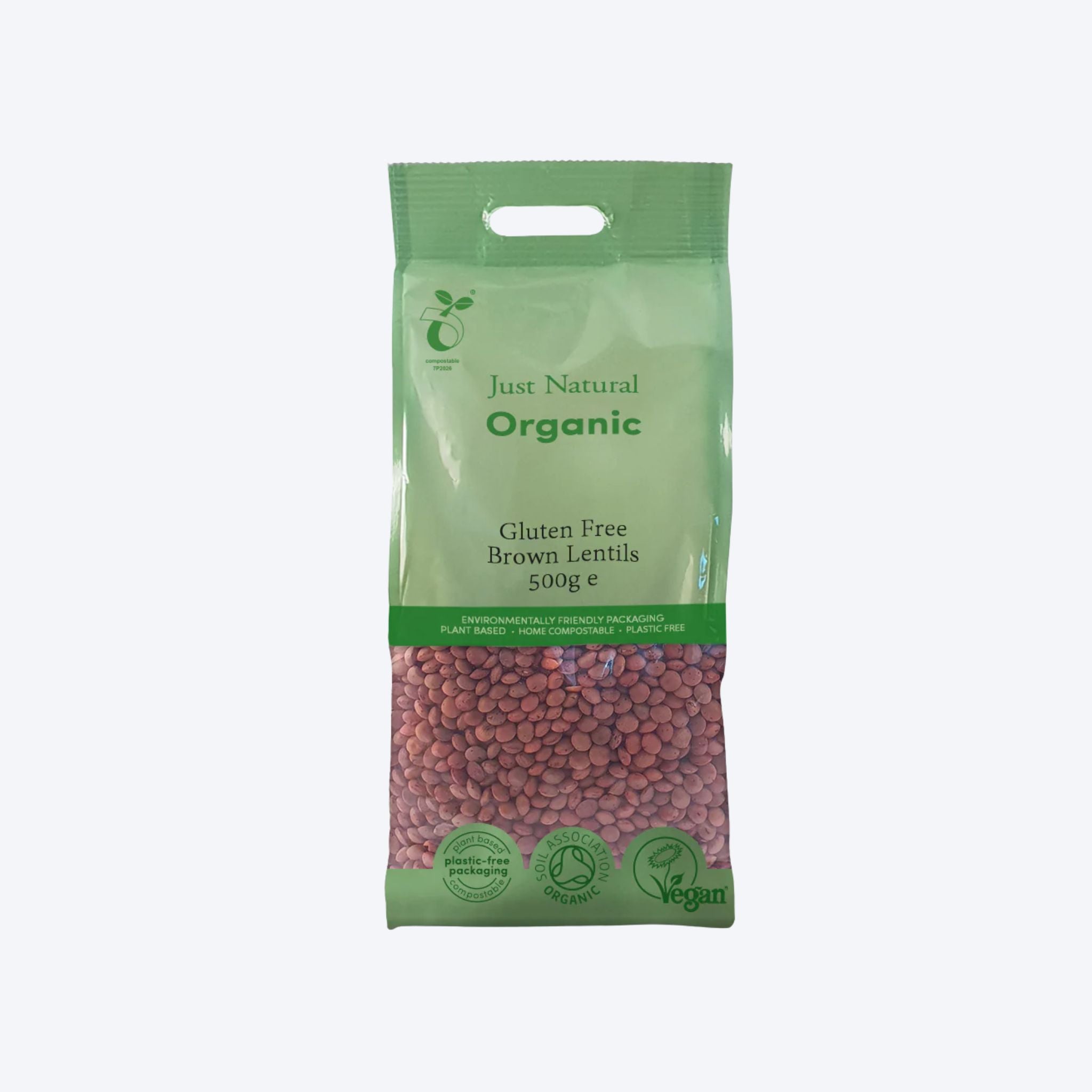 Just Natural Organic Gluten Free Brown Lentils 500g