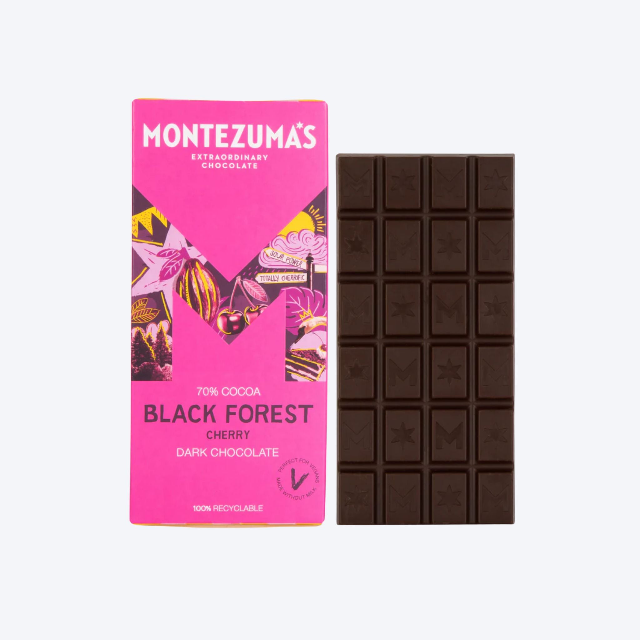 Montezuma's Black Forest Cherry 70% Dark Chocolate 90g