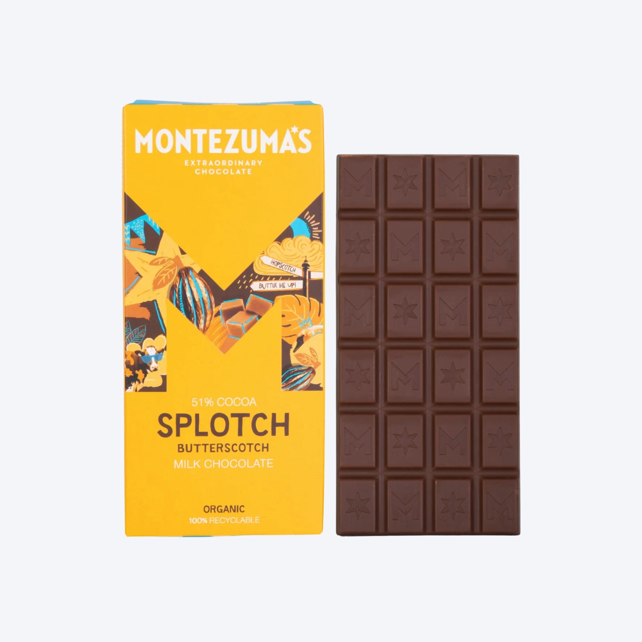Montezuma's Splotch Butterscotch Milk Chocolate Bar
