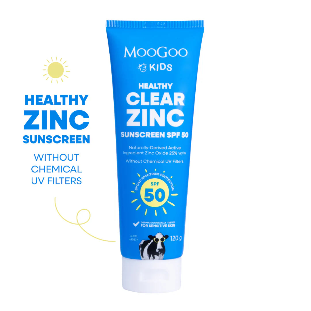 MooGoo Kids Clear Zinc SPF50 Sun Cream 120g