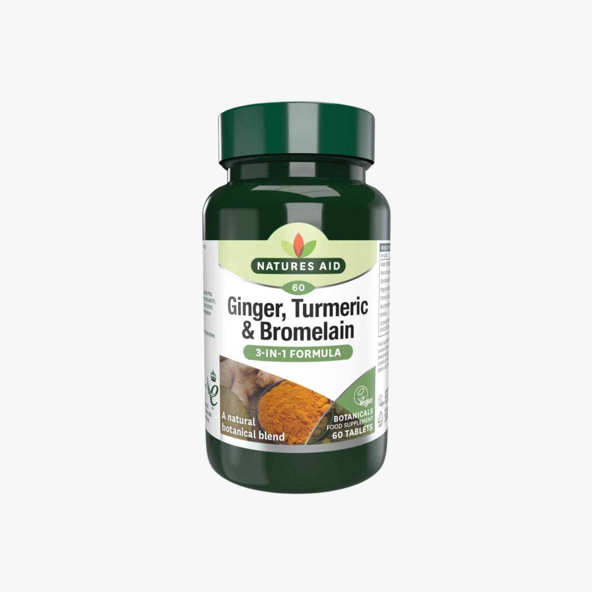 Natures Aid Ginger, Turmeric & Bromelain x60 Tablets