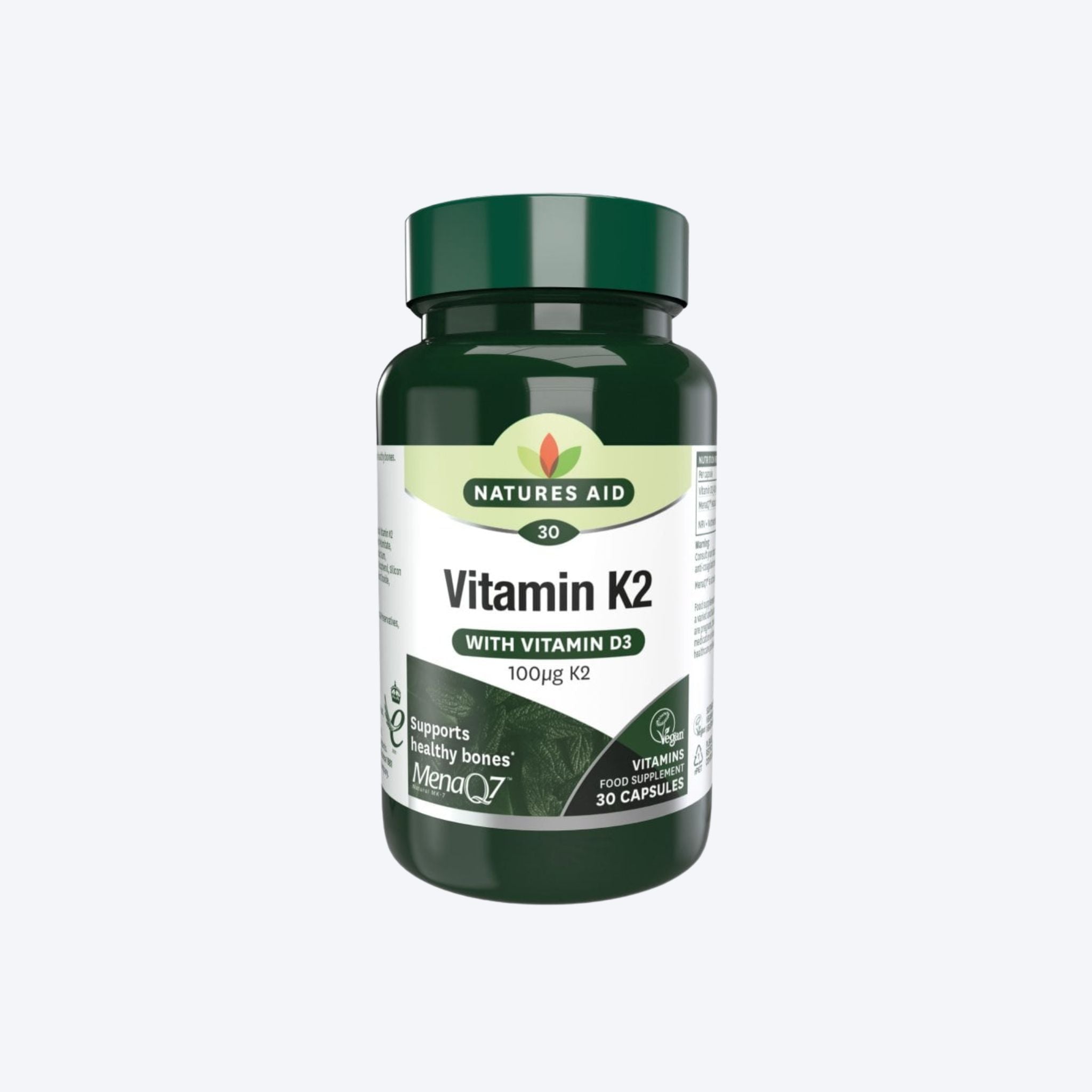 Natures Aid Vitamin K2 with Vitamin D x30 Capsules