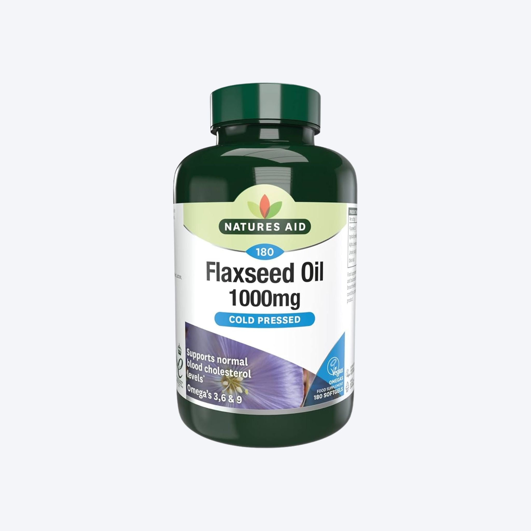 Natures Aid Flaxseed Oil 1000mg x180 Capsules