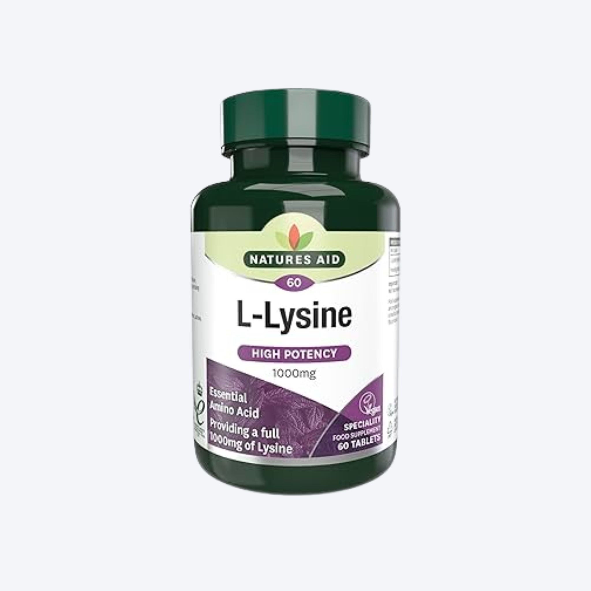 Natures Aid High Potency L-Lysine 1000mg x60 Tablets