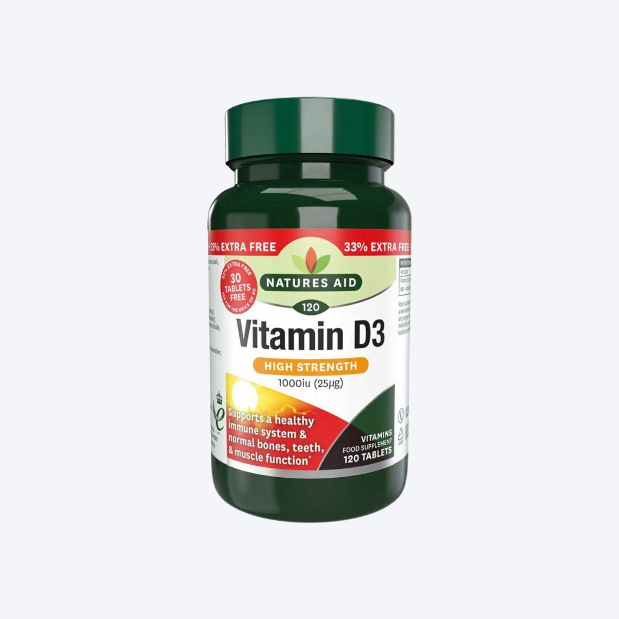 Natures Aid Vitamin D3 1000iu 120 Tabs