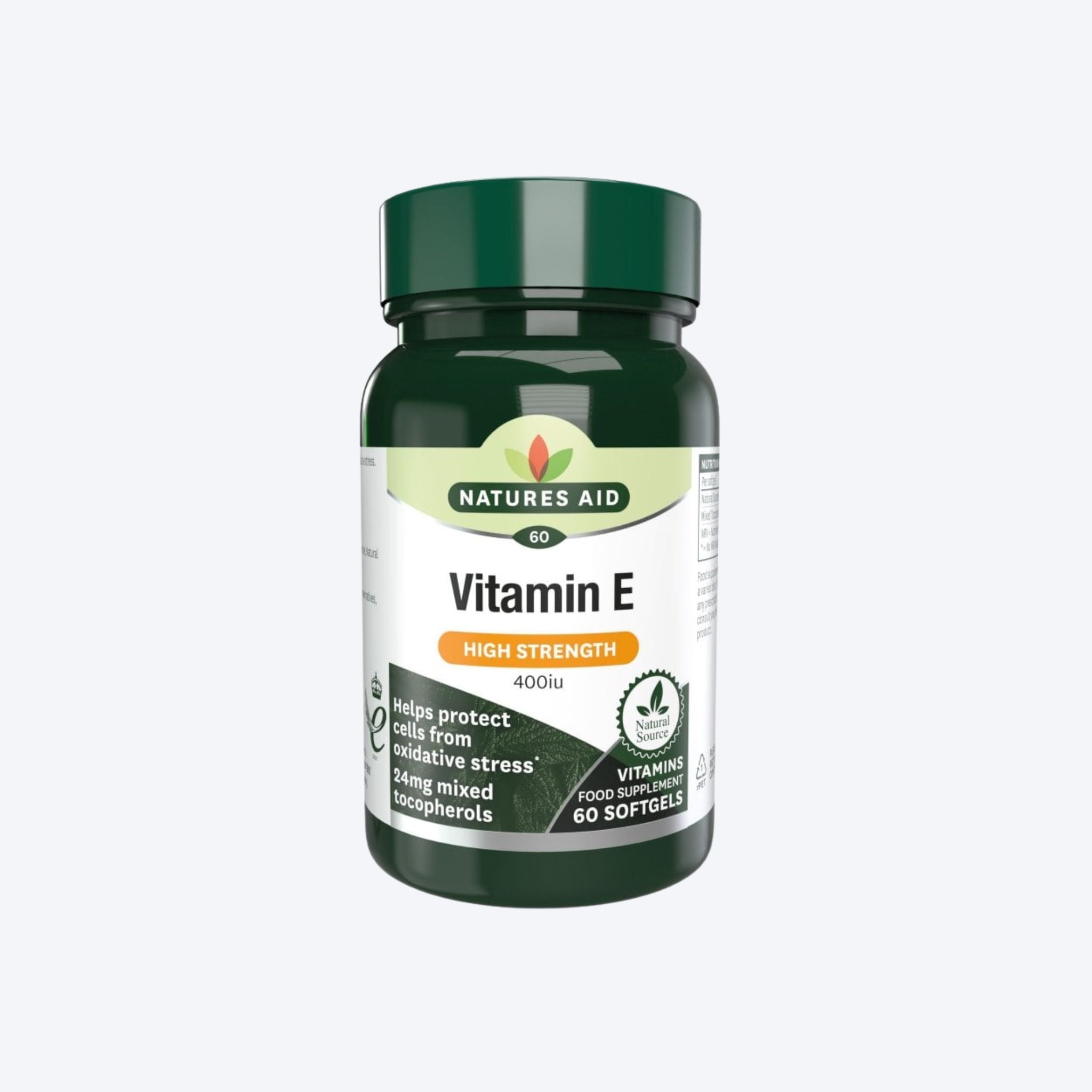 Natures Aid Bottle Vitamin E High Strength 400iu x60 Softgels