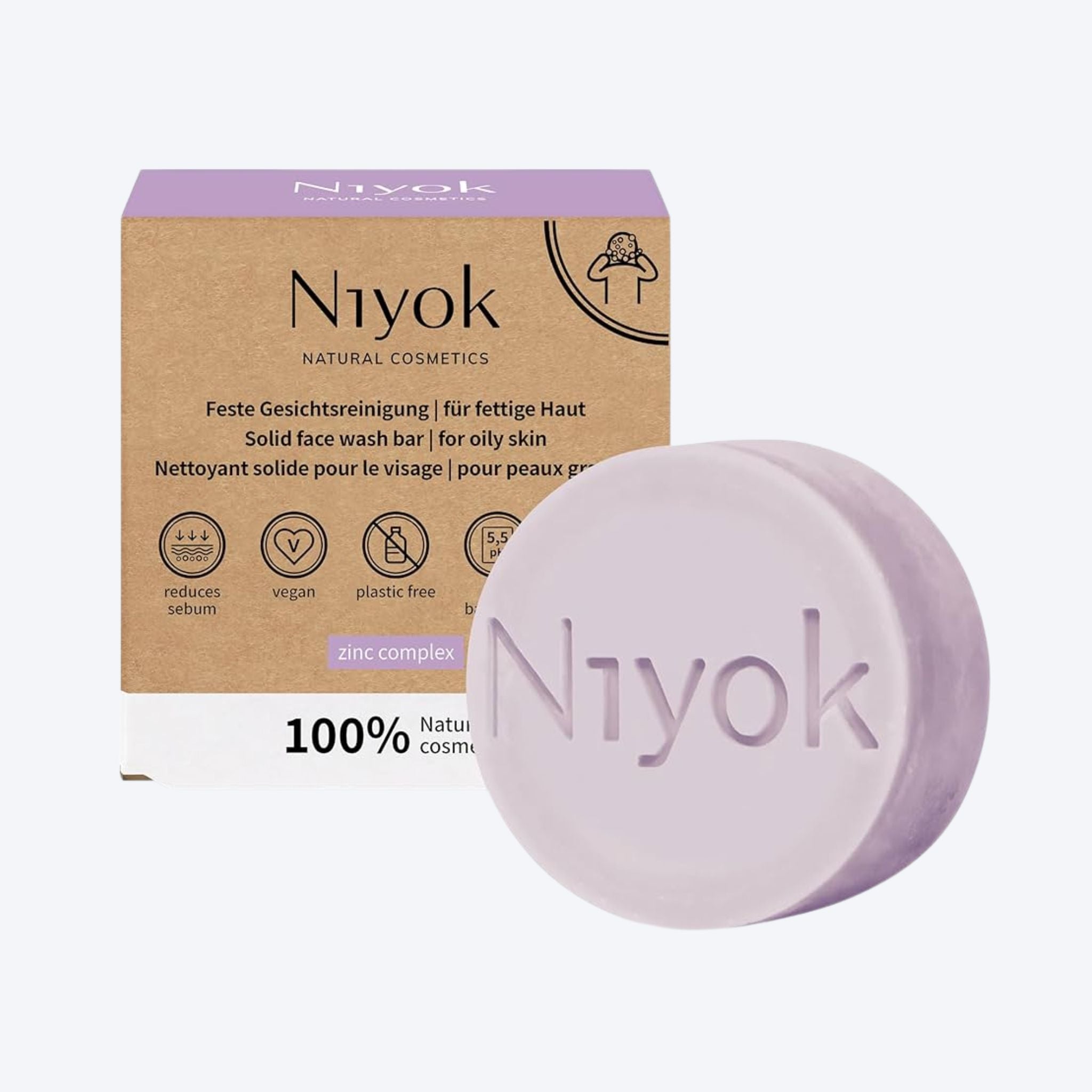 Niyok Solid Face Wash Bar For Oily Skin Zinc Complex