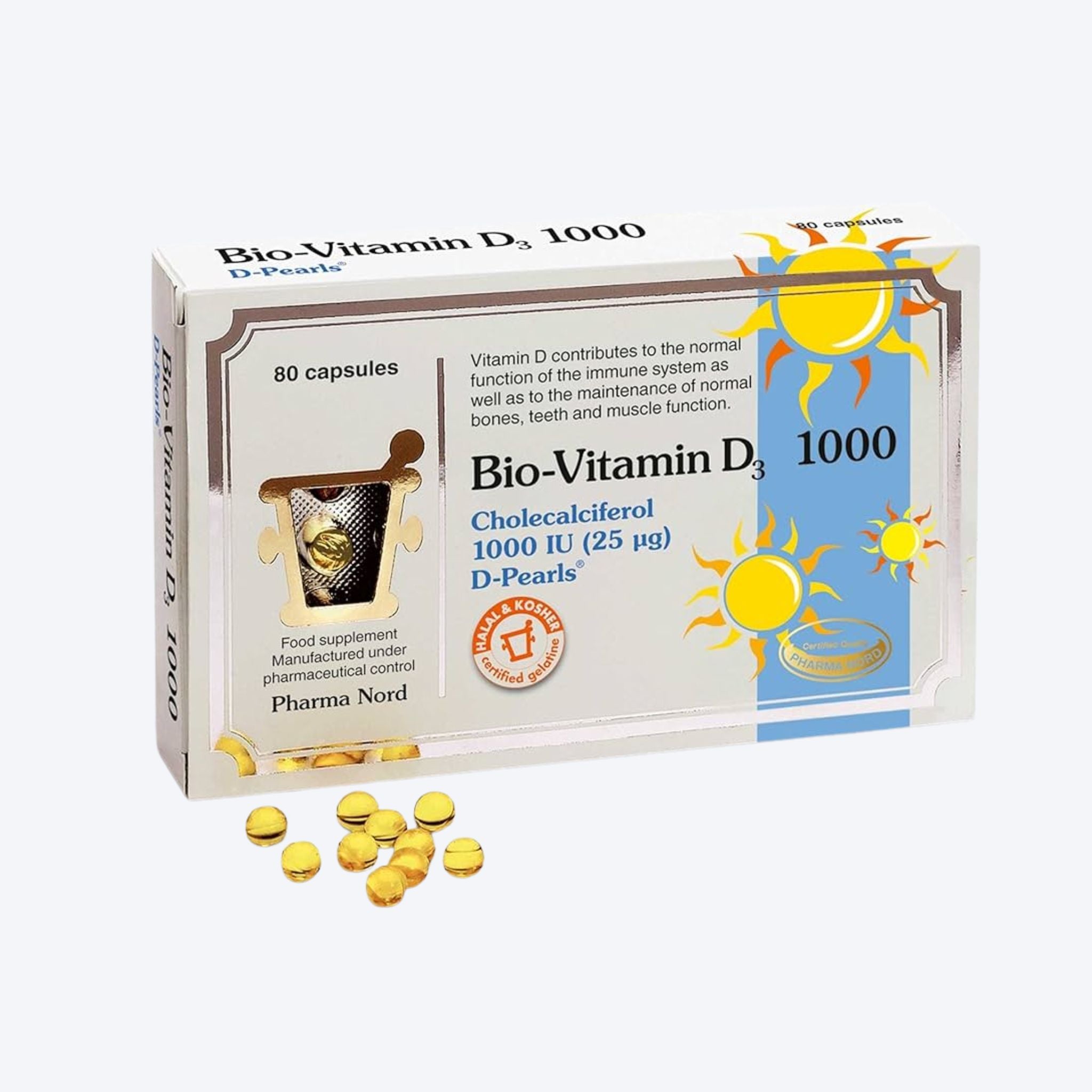 Pharma Nord 1000iu Bio-Vitamin D3 D-Pearls 80 Tabs