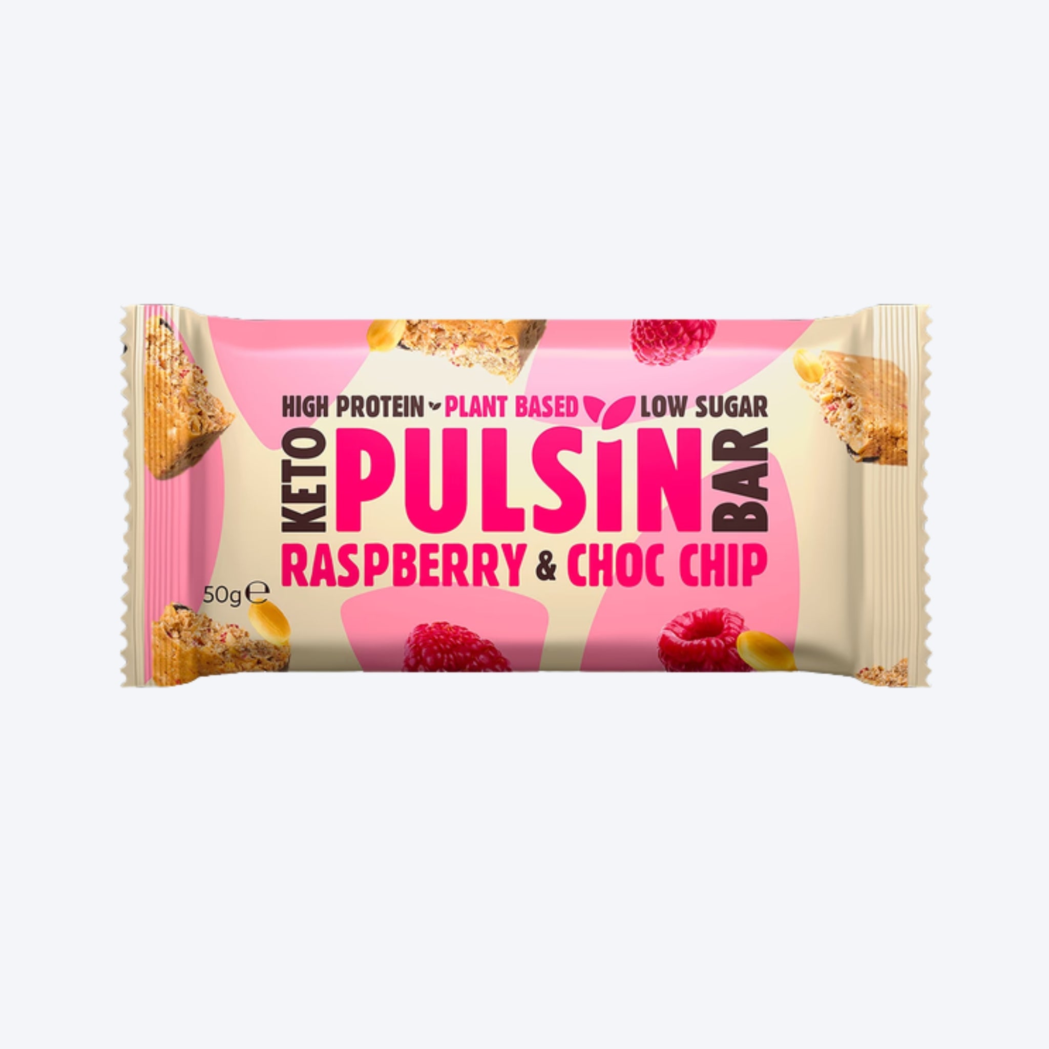 Pulsin Raspberry and Chocolate Chip Keto Bar