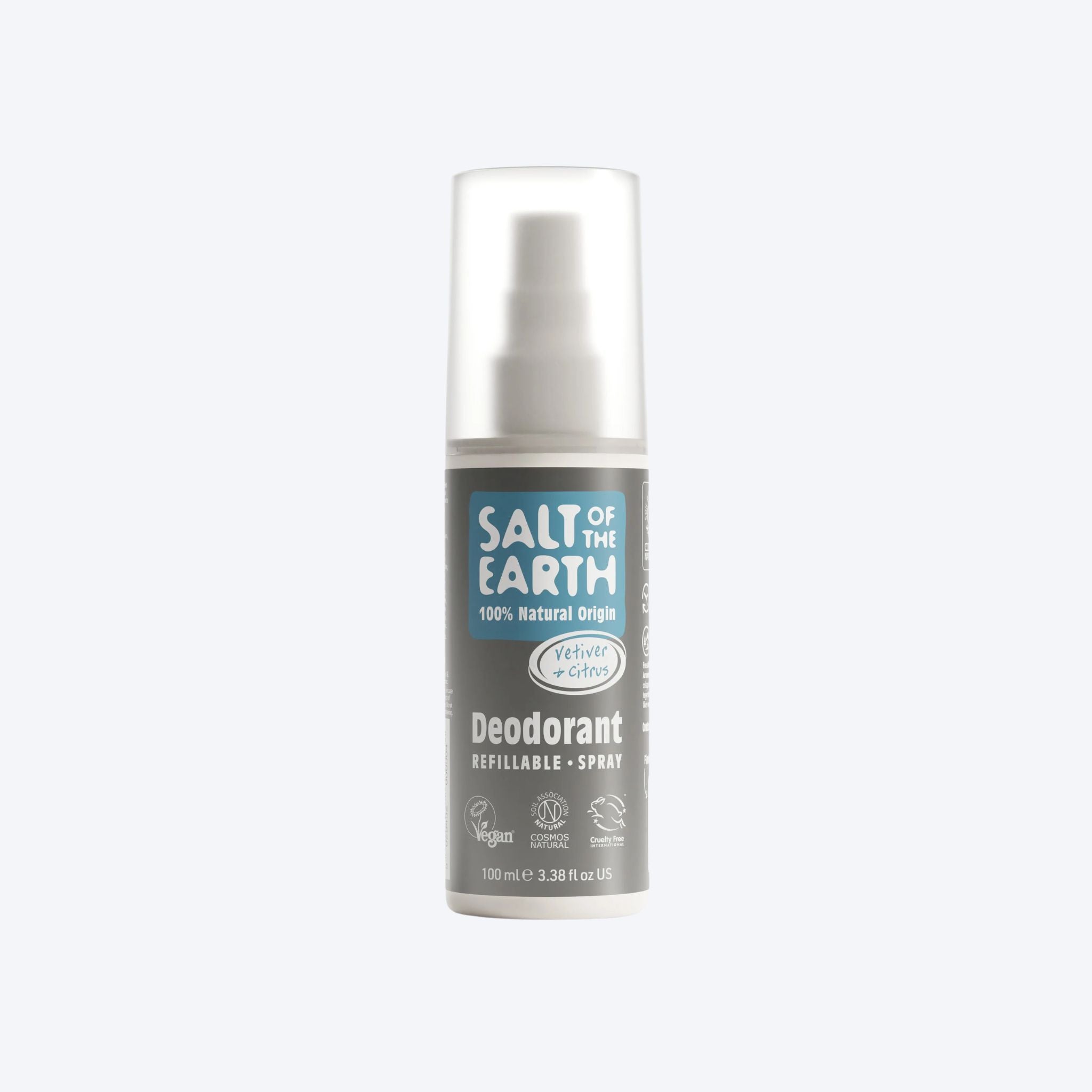 Salt Of The Earth Vetiver + Citrus Refillable Spray Deodorant 100ml