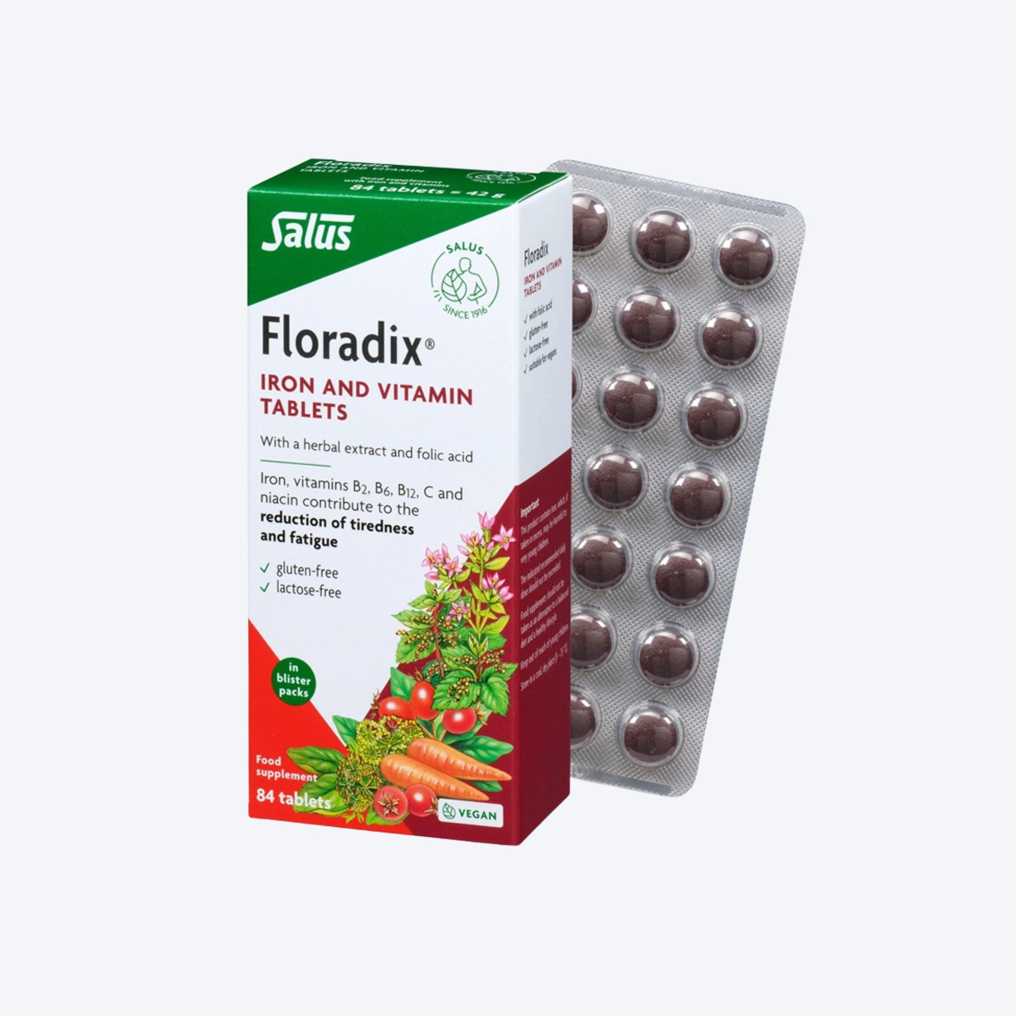 Salus Floradix Iron + Vitamin x84 Tablets