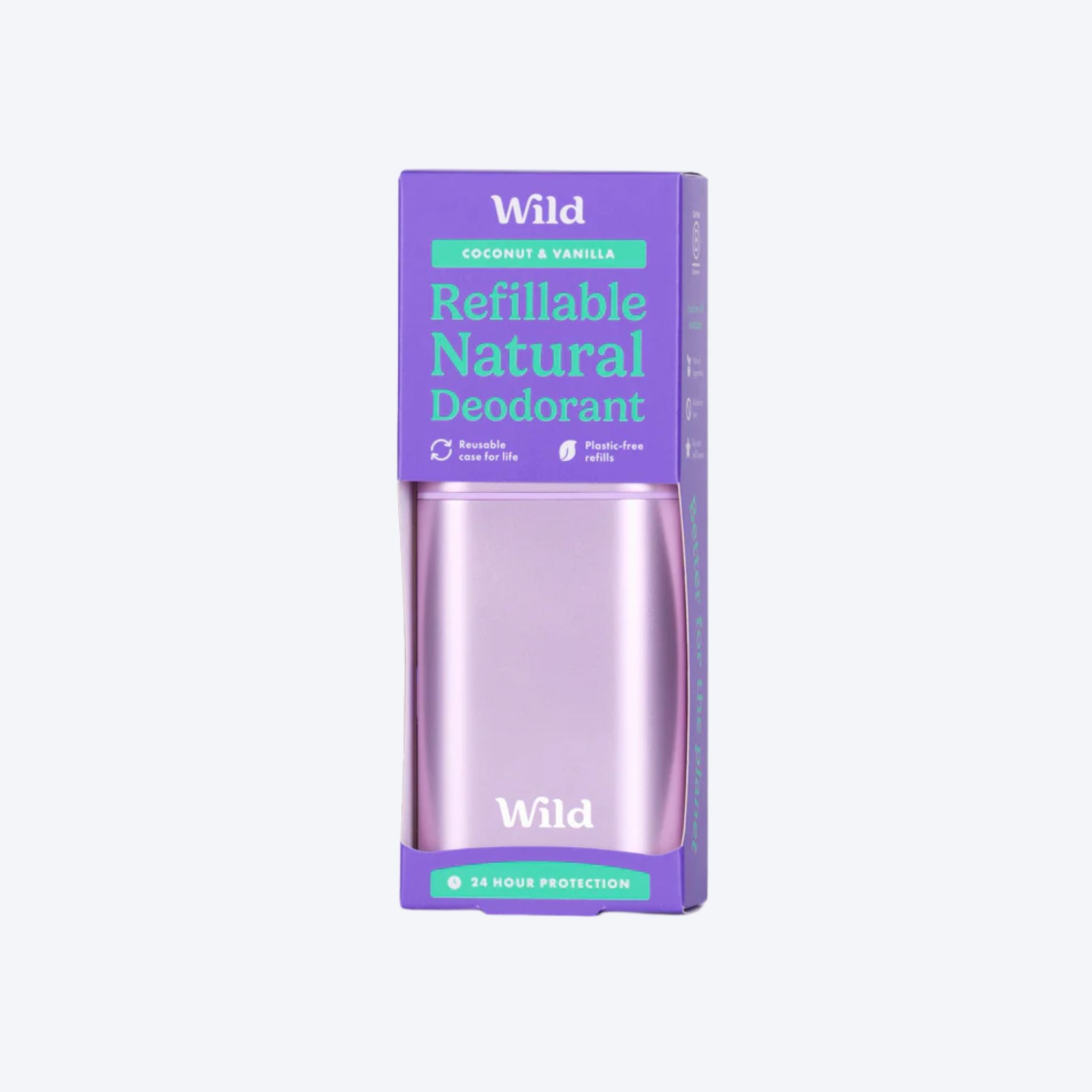Wild Refillable Natural Deodorant Coconut Vanilla + Purple Case