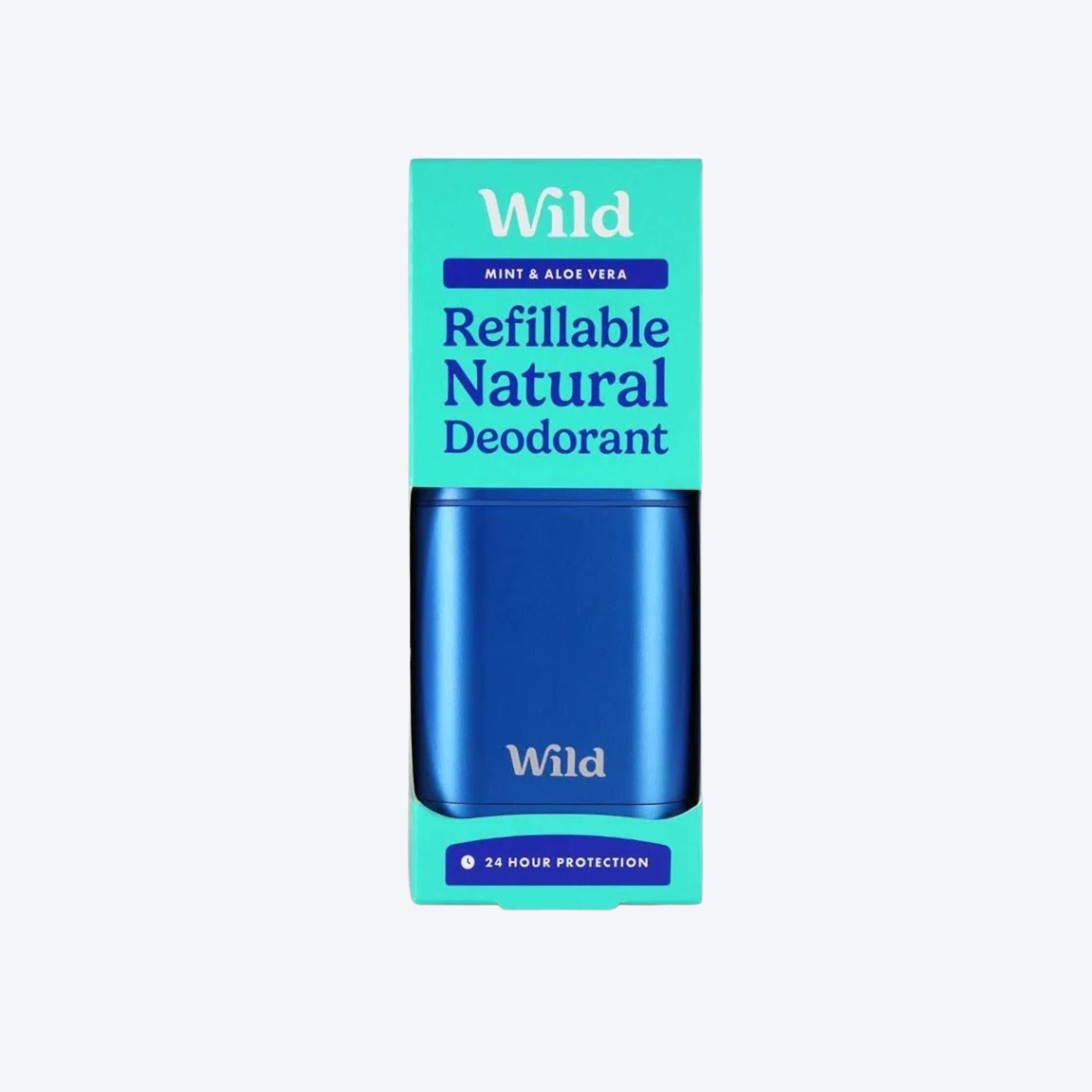 Wild Refillable Natural Deodorant Mint & Aloe Vera + Blue Case