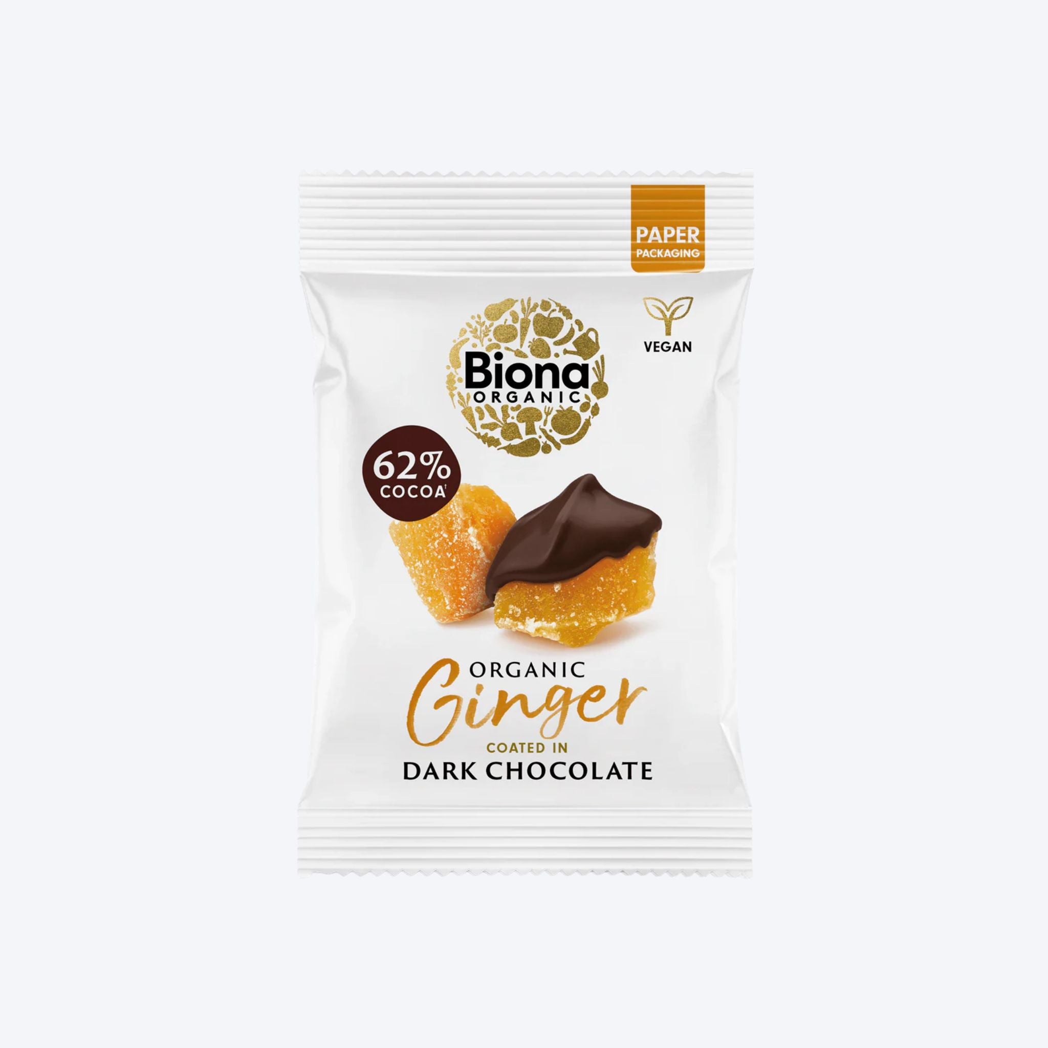 Biona Organic Dark Chocolate Coated Ginger - 45g