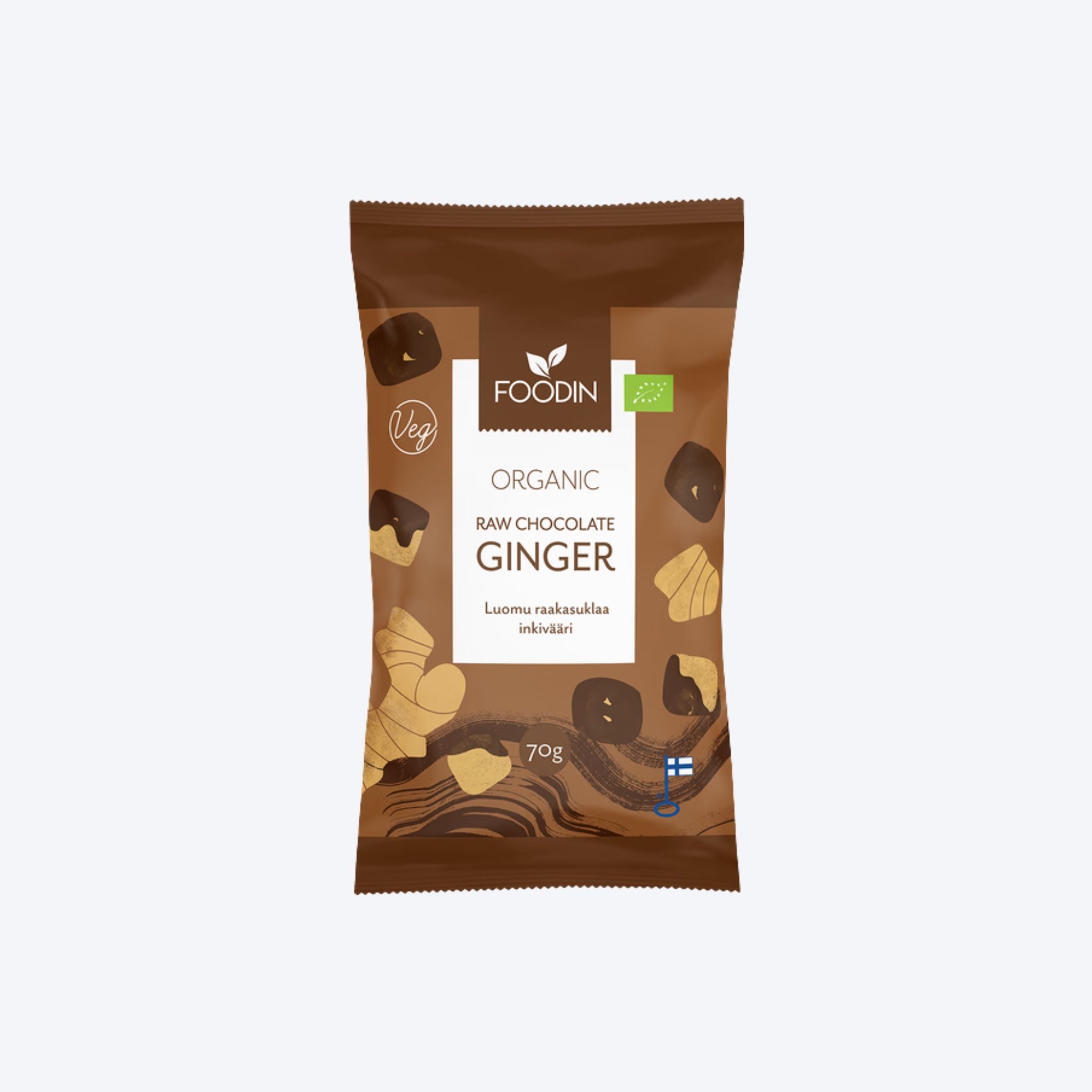 Foodin Organic Raw Chocolate Ginger - 70g