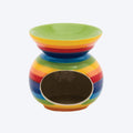 Fairtrade Hand Painted Rainbow Stripe Ceramic Oil Burner