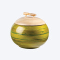 Fairtrade Lacquer Spun Bamboo Round Pot - Yellow