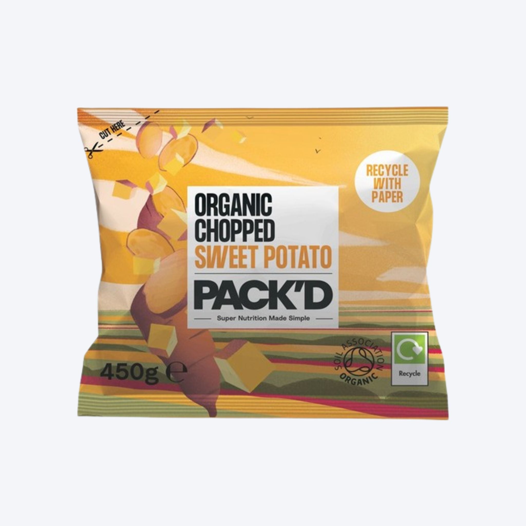 Pack'd Organic Chopped Sweet Potato - 450g