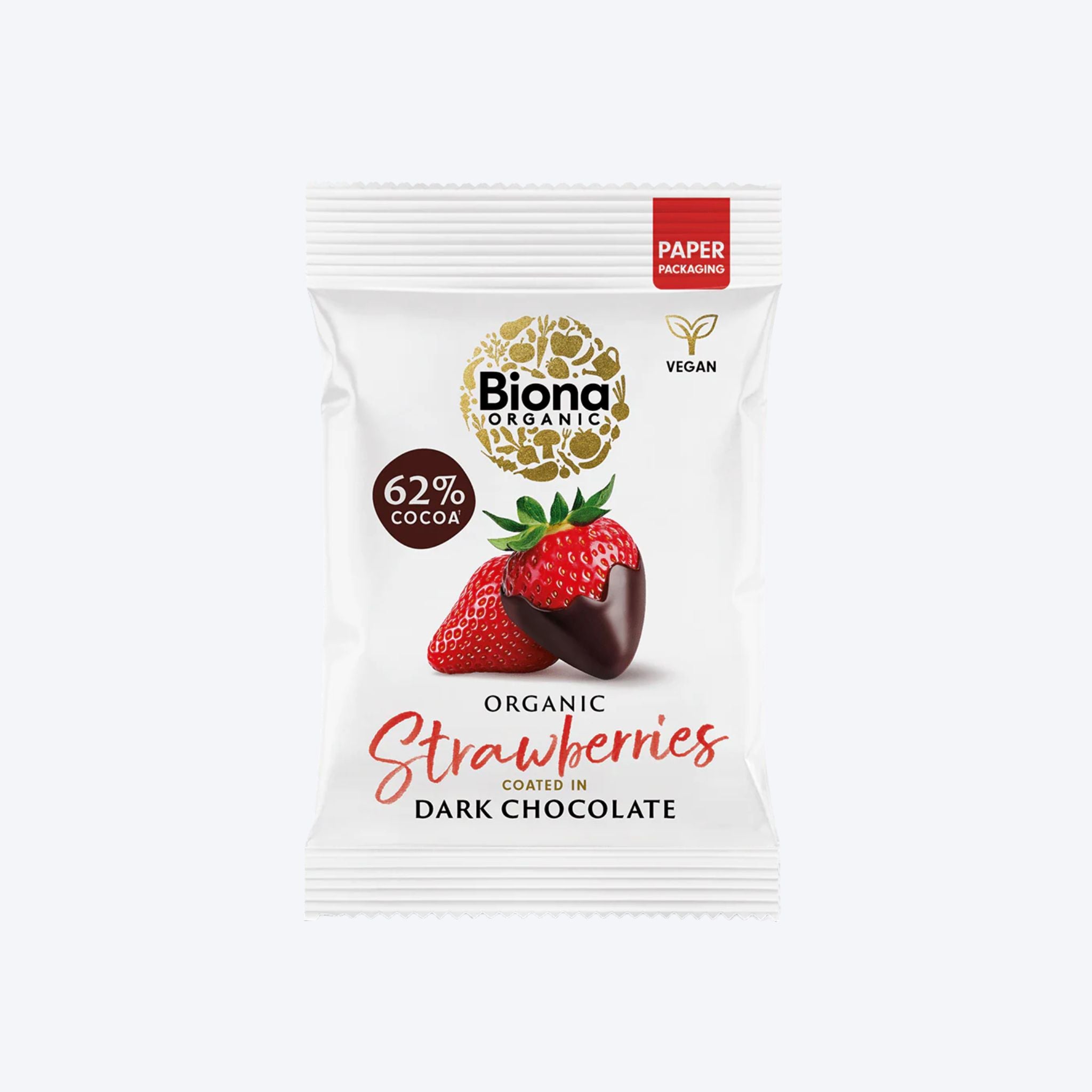 Biona Organic Dark Chocolate Coated Strawberries - 45g