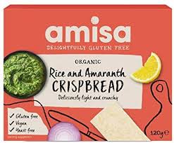 Amisa Organic Crispbread Gluten Free 120g Rice and Amaranth