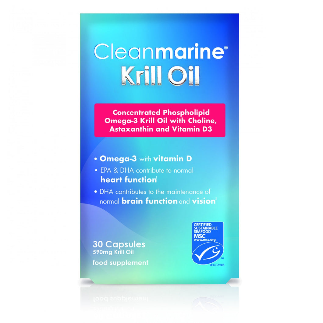 Blue Clean Marine Krill Oil Supplement 30 Caps