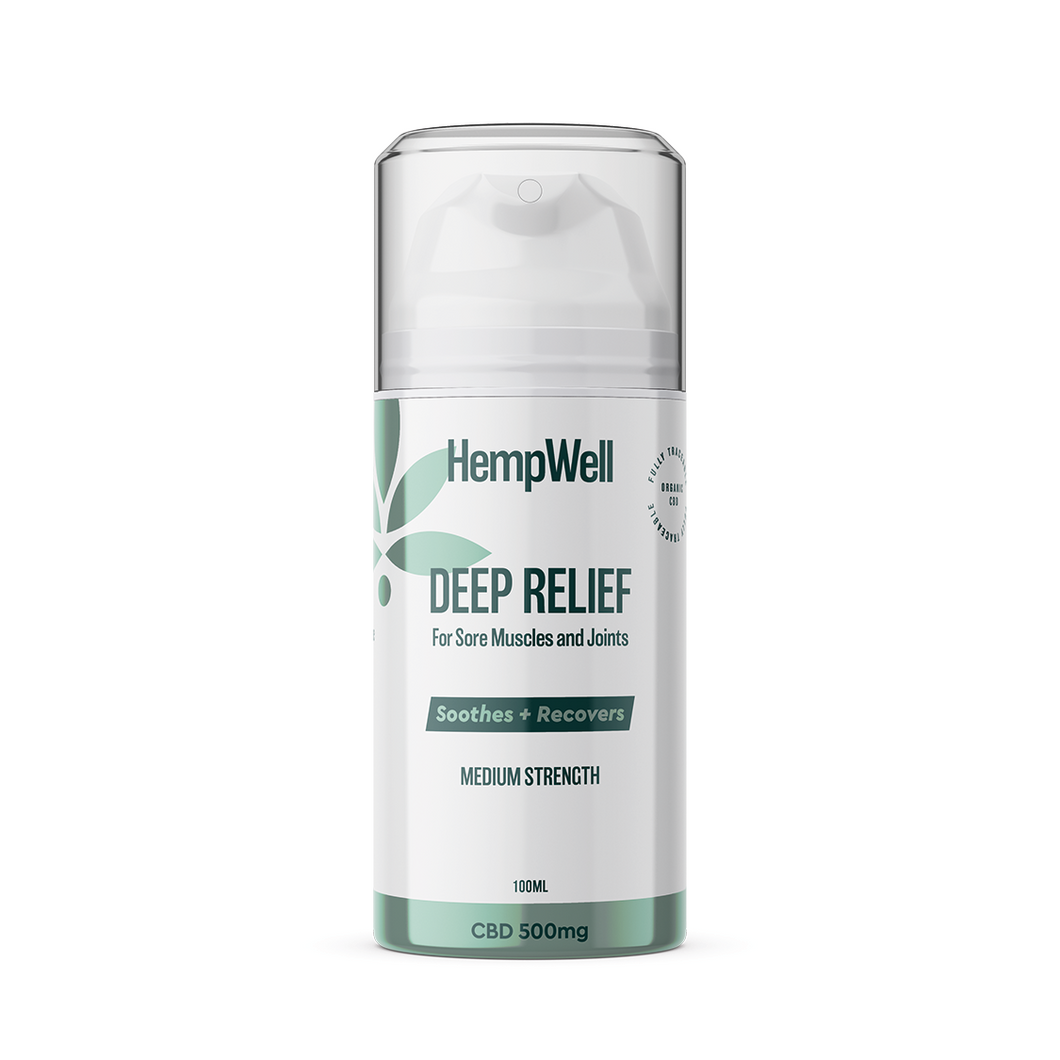 HempWell Deep Relief Muscle & Joint Cream | 500mg CBD | 100ml Bottle