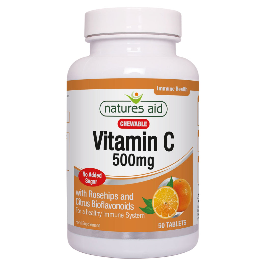 Natures Aid Chewable Vitamin C 500mg - 50 Tabs