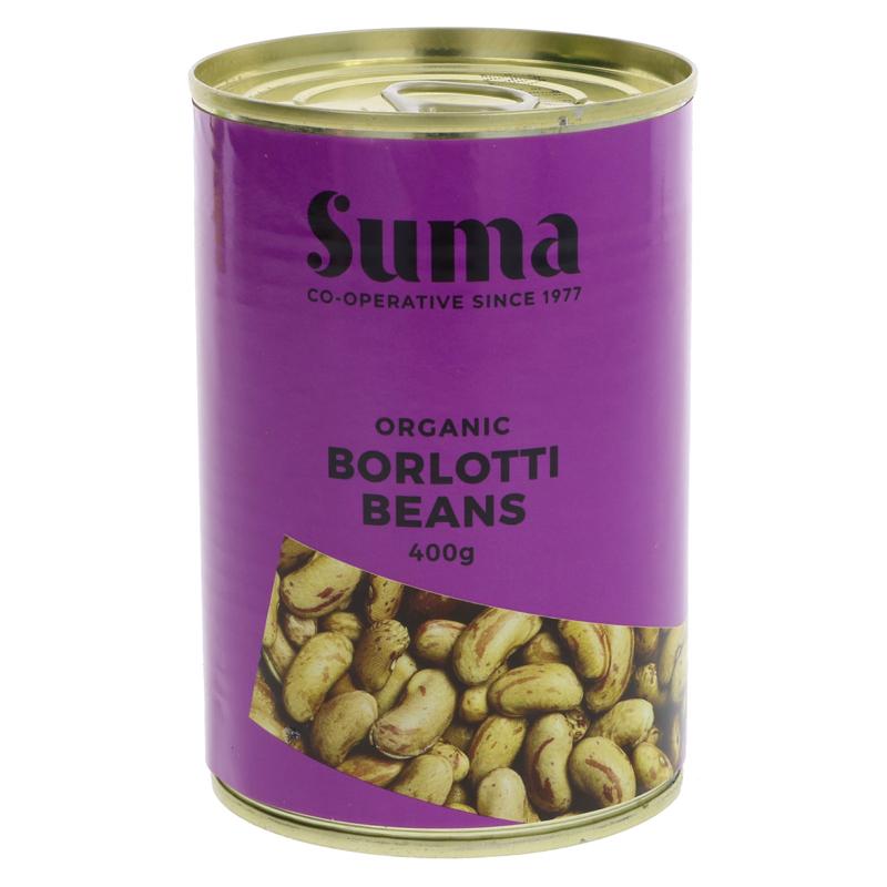 Suma Organic Borlotti Beans 400g Tin