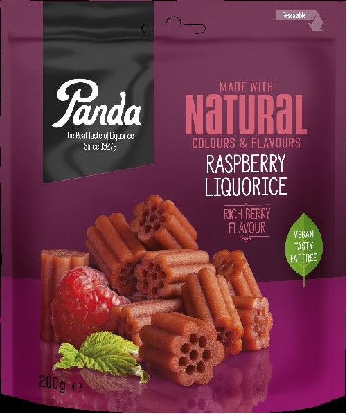 Panda Liquorice Raspberry Bag 200g