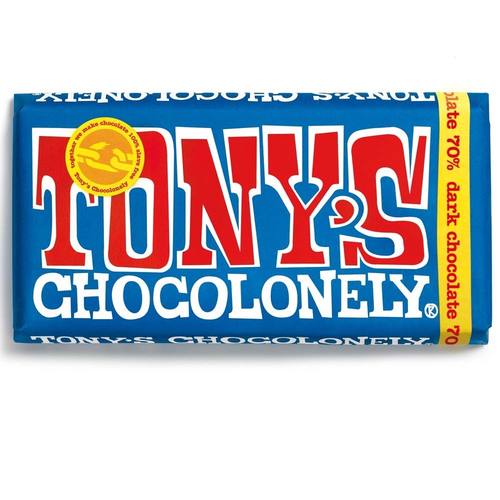 Tony's Chocolonely 70% Dark Choc 180g Bar