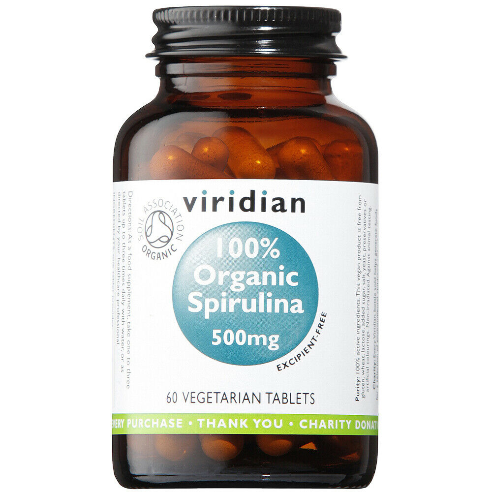 Viridian 100% Organic Spirulina 500mg 60 Tabs